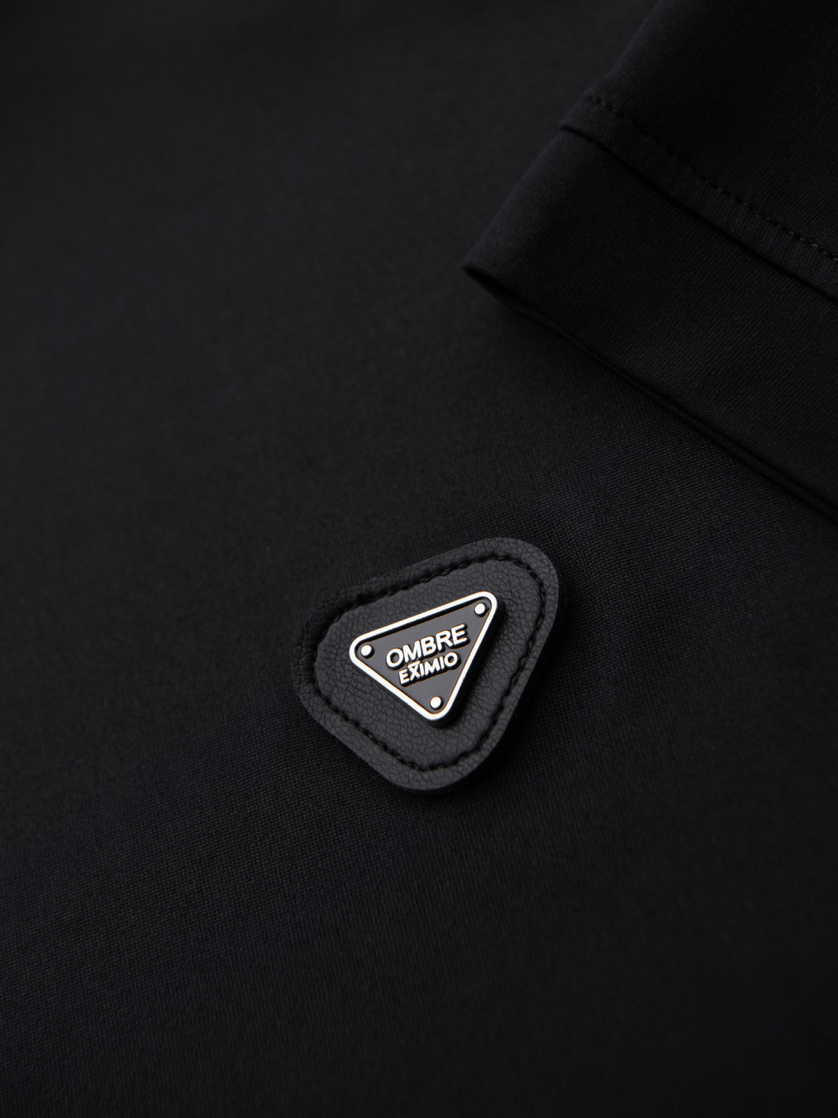 Ombre Stylish men's stretch fabric polo shirt - black