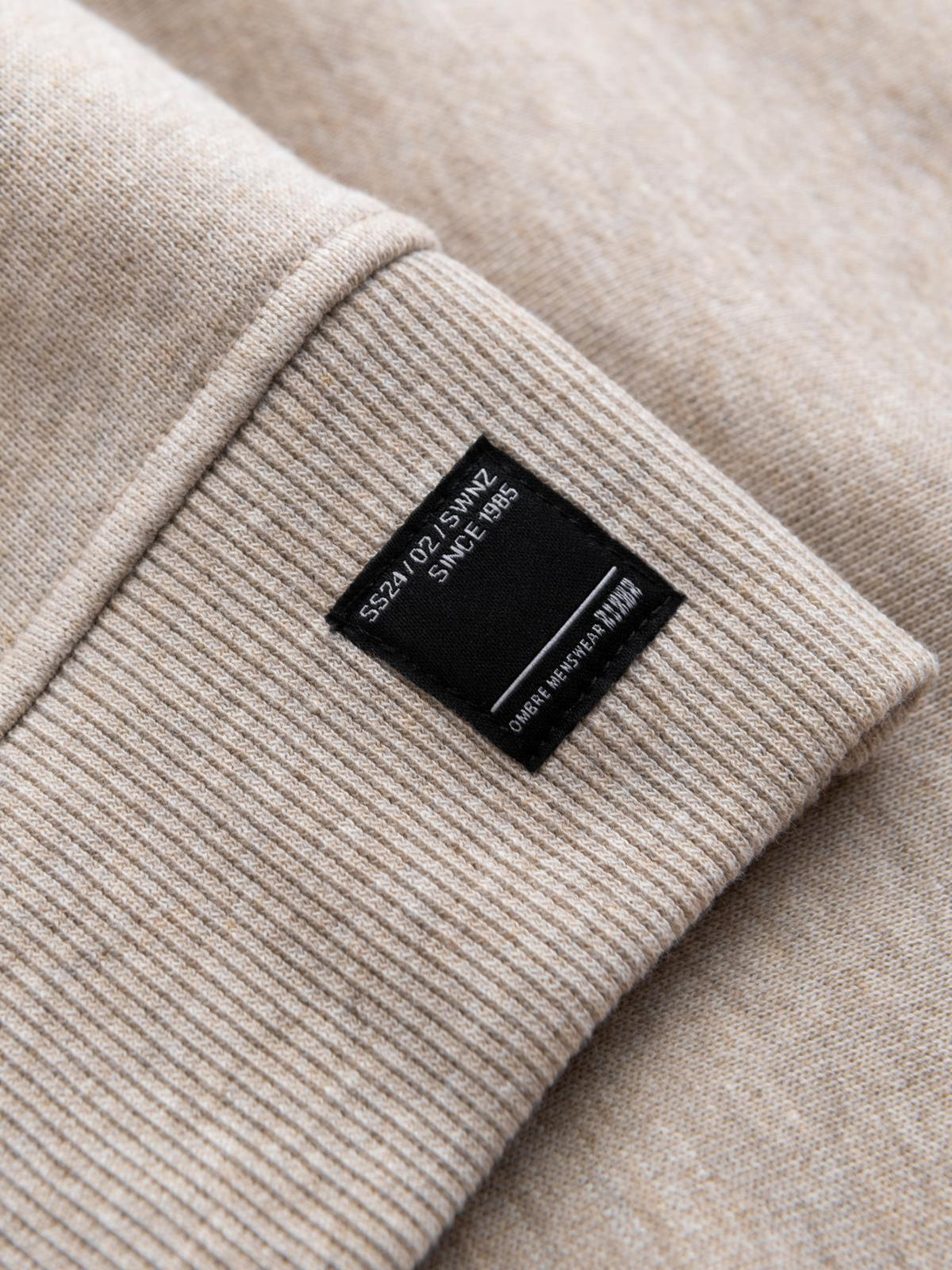 Ombre Men's mélange sweatshirt with embroidered logo - beige