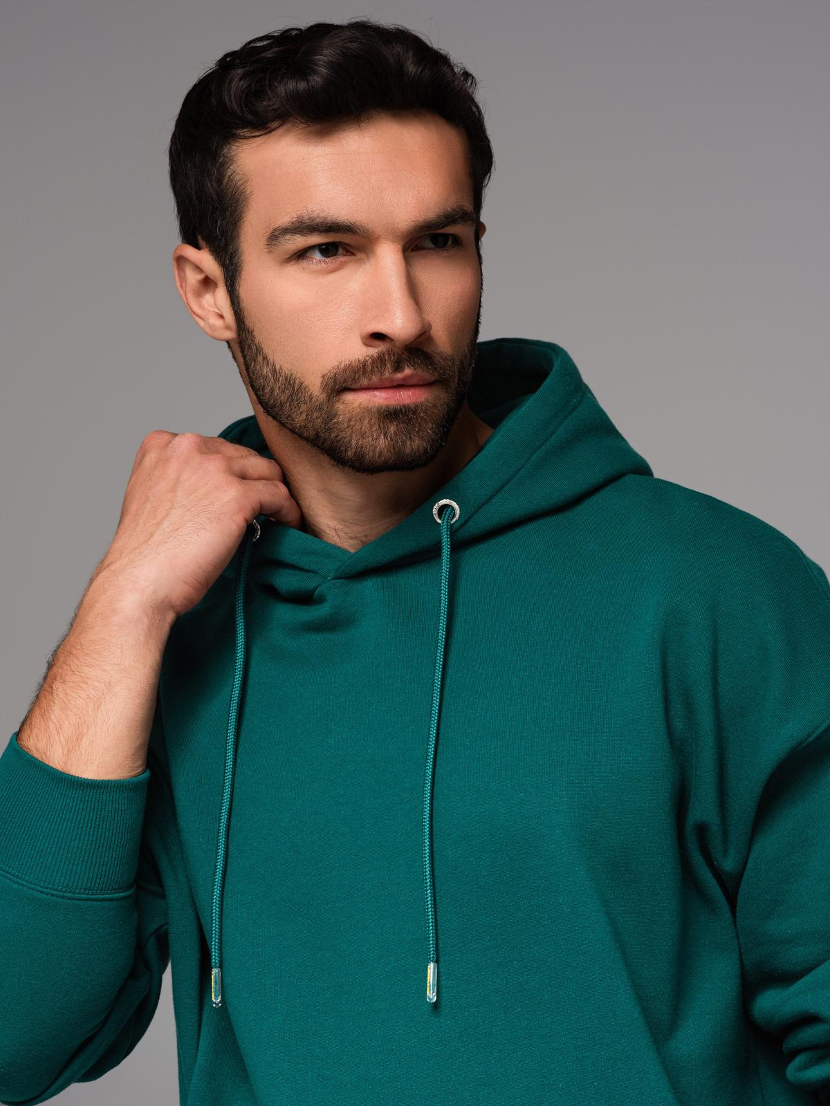 Ombre Unisex sweatshirt with pockets and hood - dark green