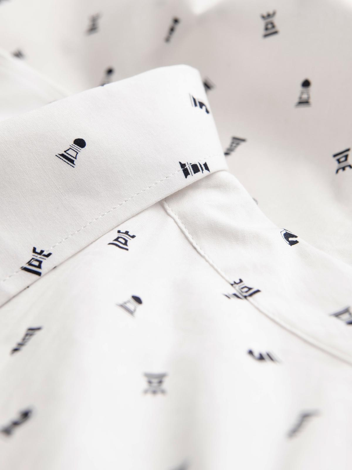Ombre Men's SLIM FIT patterned cotton shirt - white