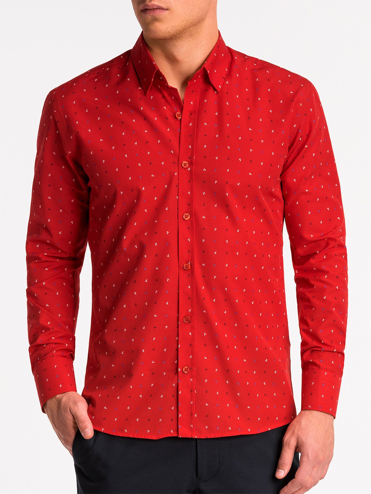 Рубашка мужская красная