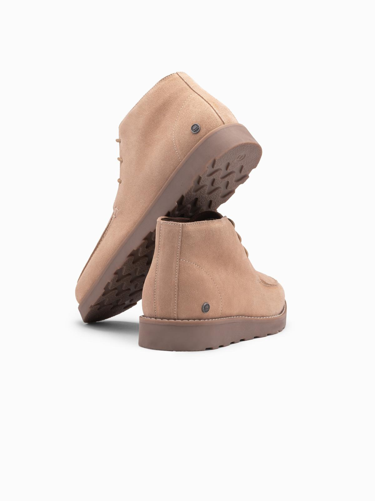 Ombre Men&#039;s suede ankle boots with thick sole - beige