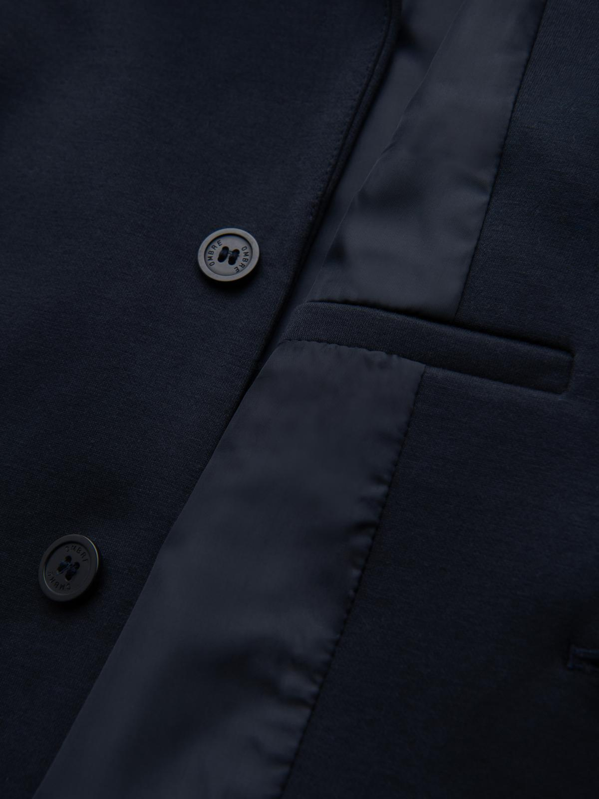 Ombre Men's knitted jacket with a fitted cut - navy blue