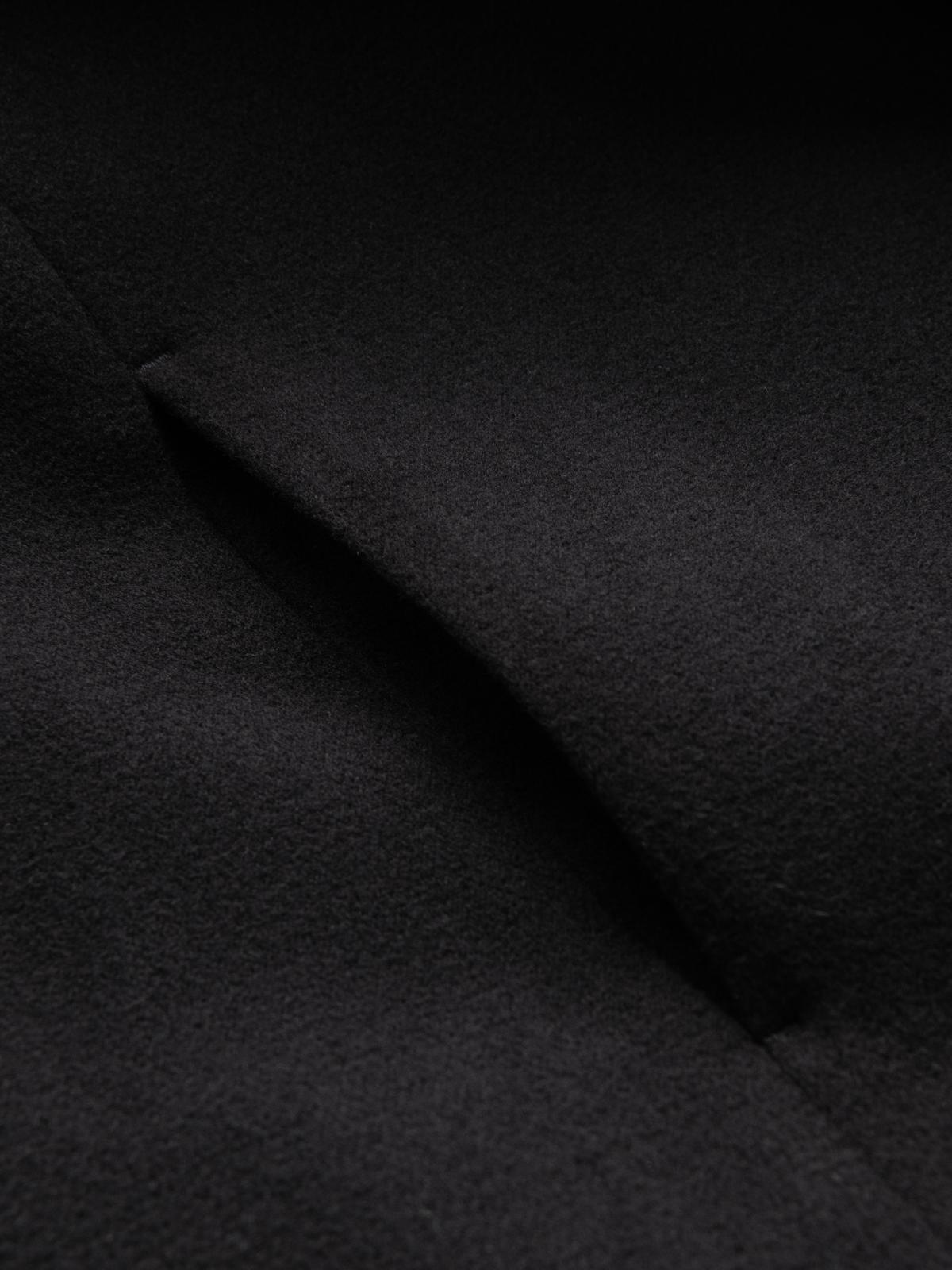 Ombre Men's coat with high collar and asymmetrical fastening - black