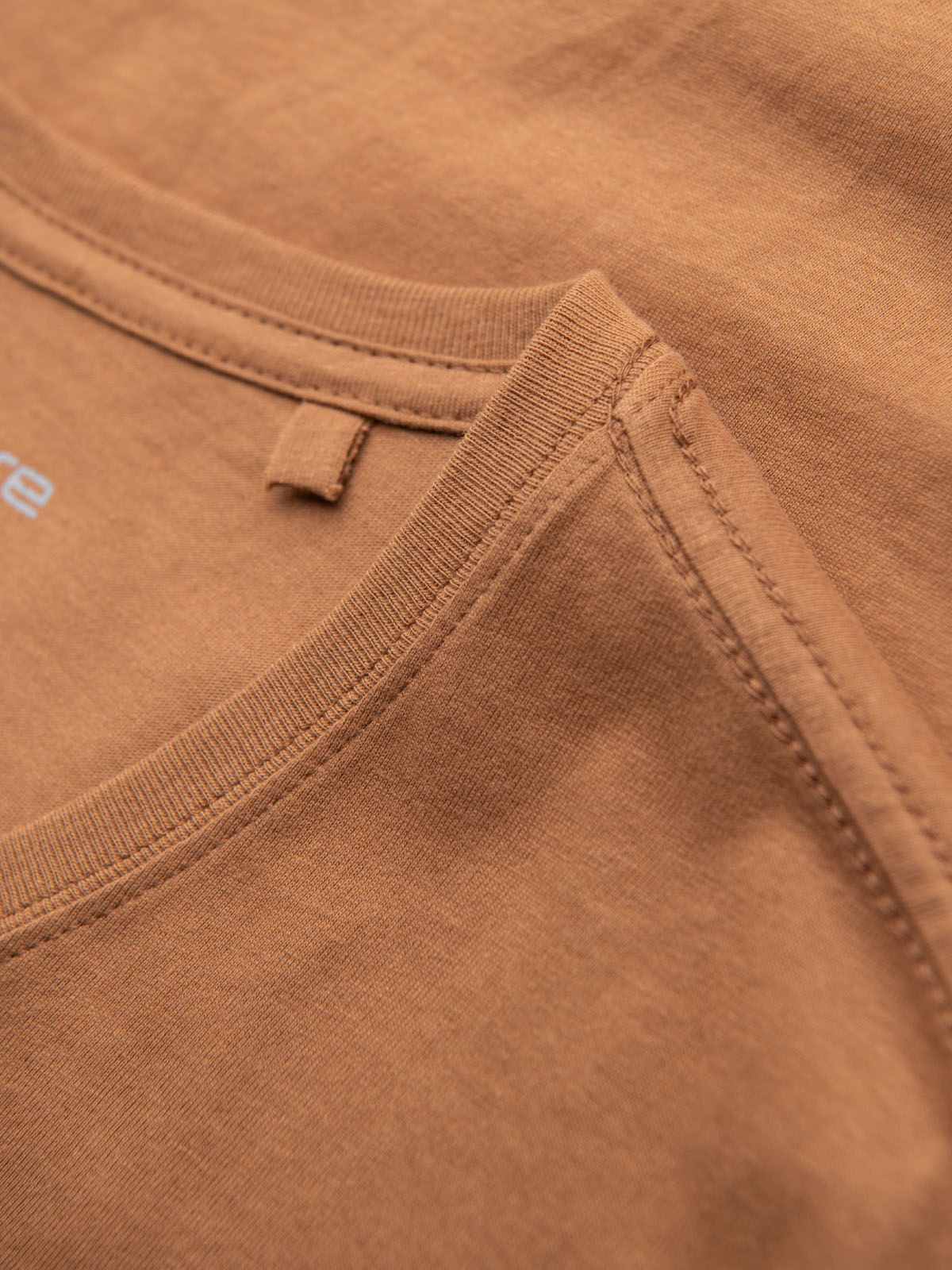 Ombre Men's BASIC classic cotton T-shirt with a v-neck - brown