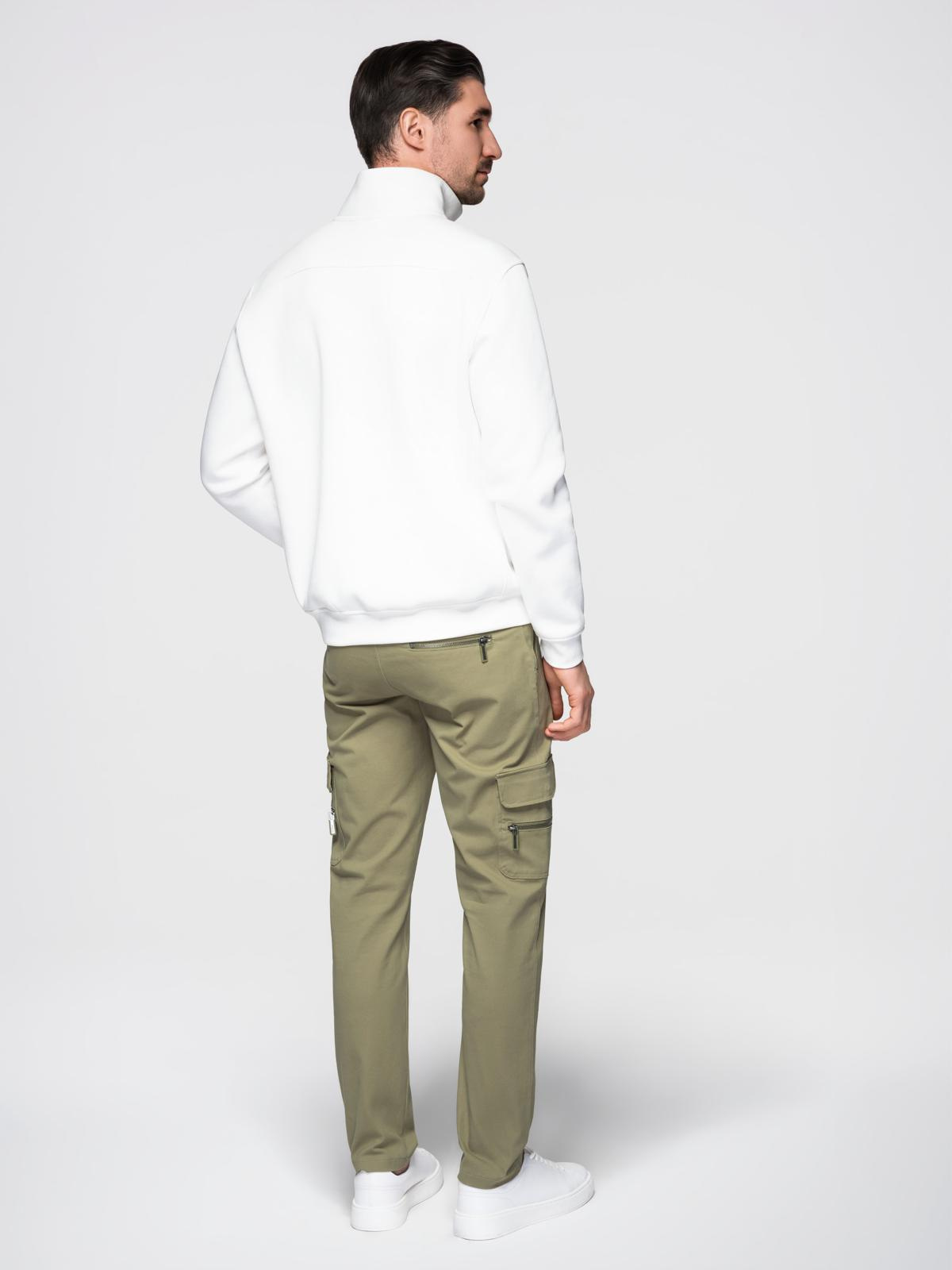 Ombre Men's STRAIGHT LEG cargo pants with zippered pockets - olive