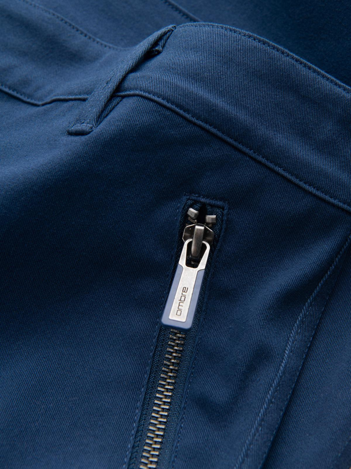 Ombre Men's STRAIGHT LEG cargo pants with zippered pockets - dark blue