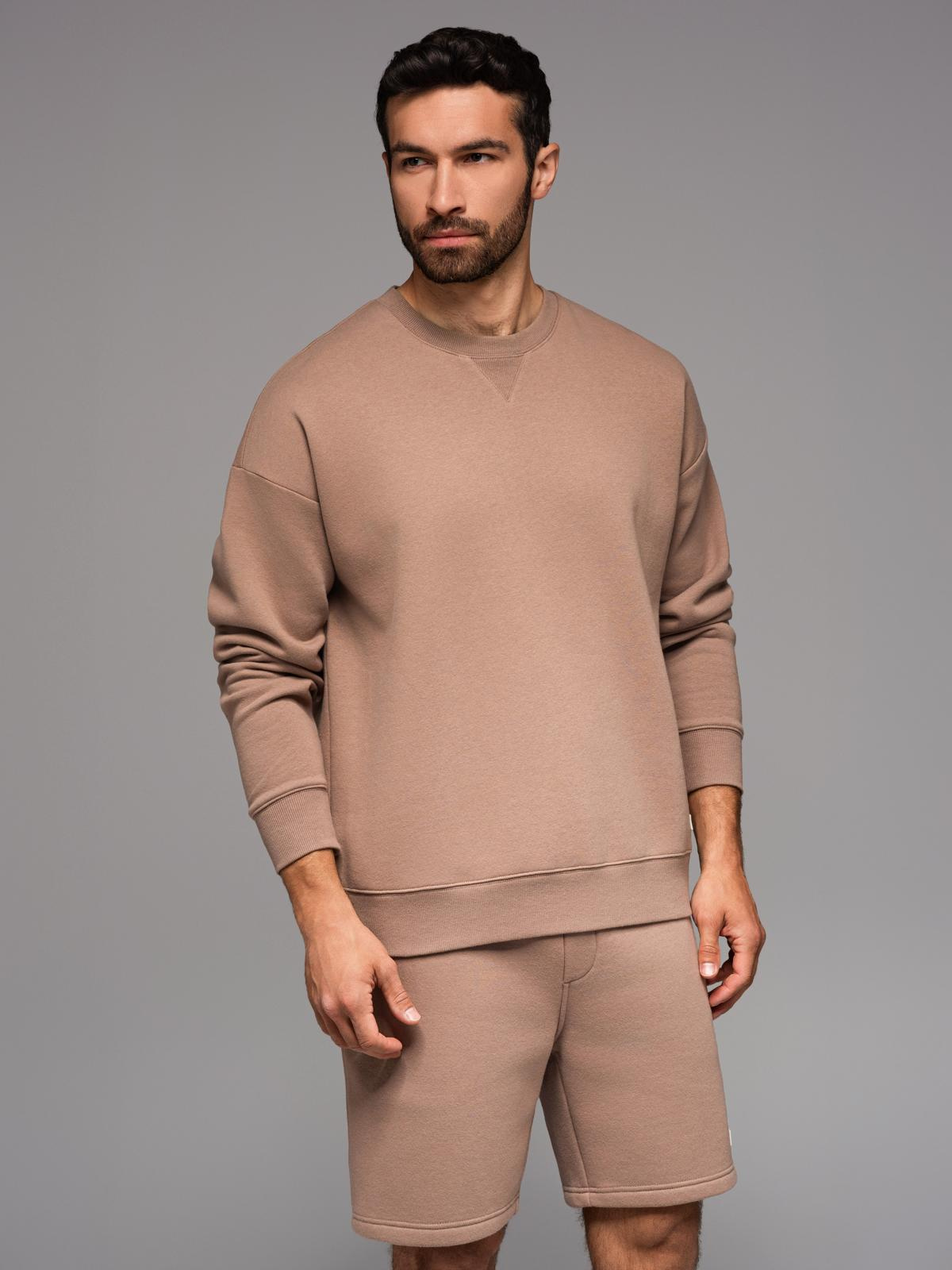 Ombre Classic unisex sweatshirt with round neckline - brown
