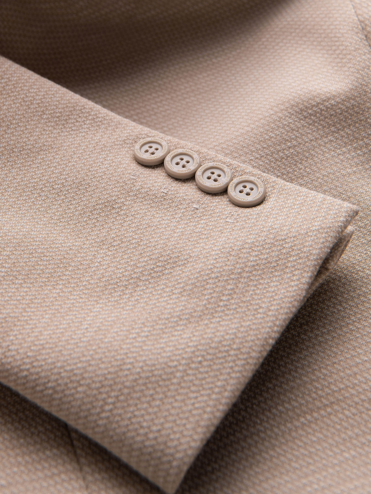 Ombre Elegant fitted men's structured knit blazer - beige