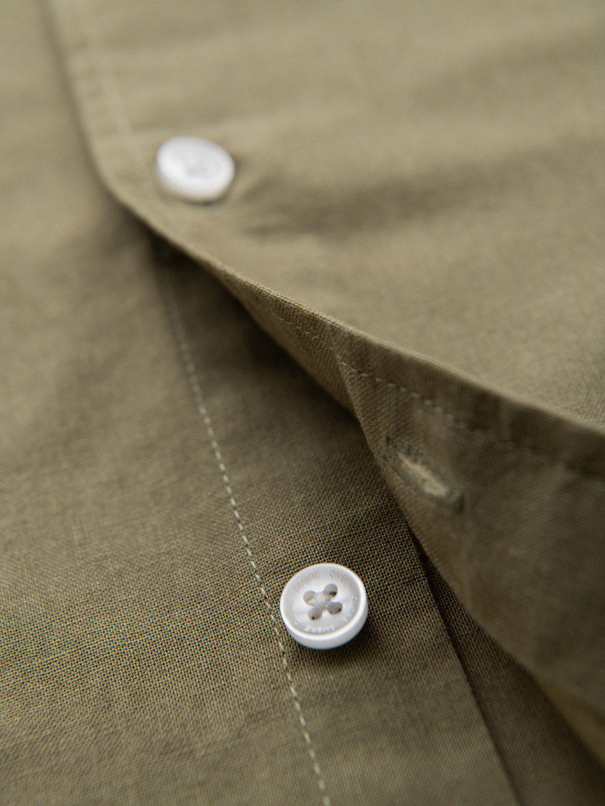 Ombre Men's short sleeve cotton and linen shirt with pocket - olive