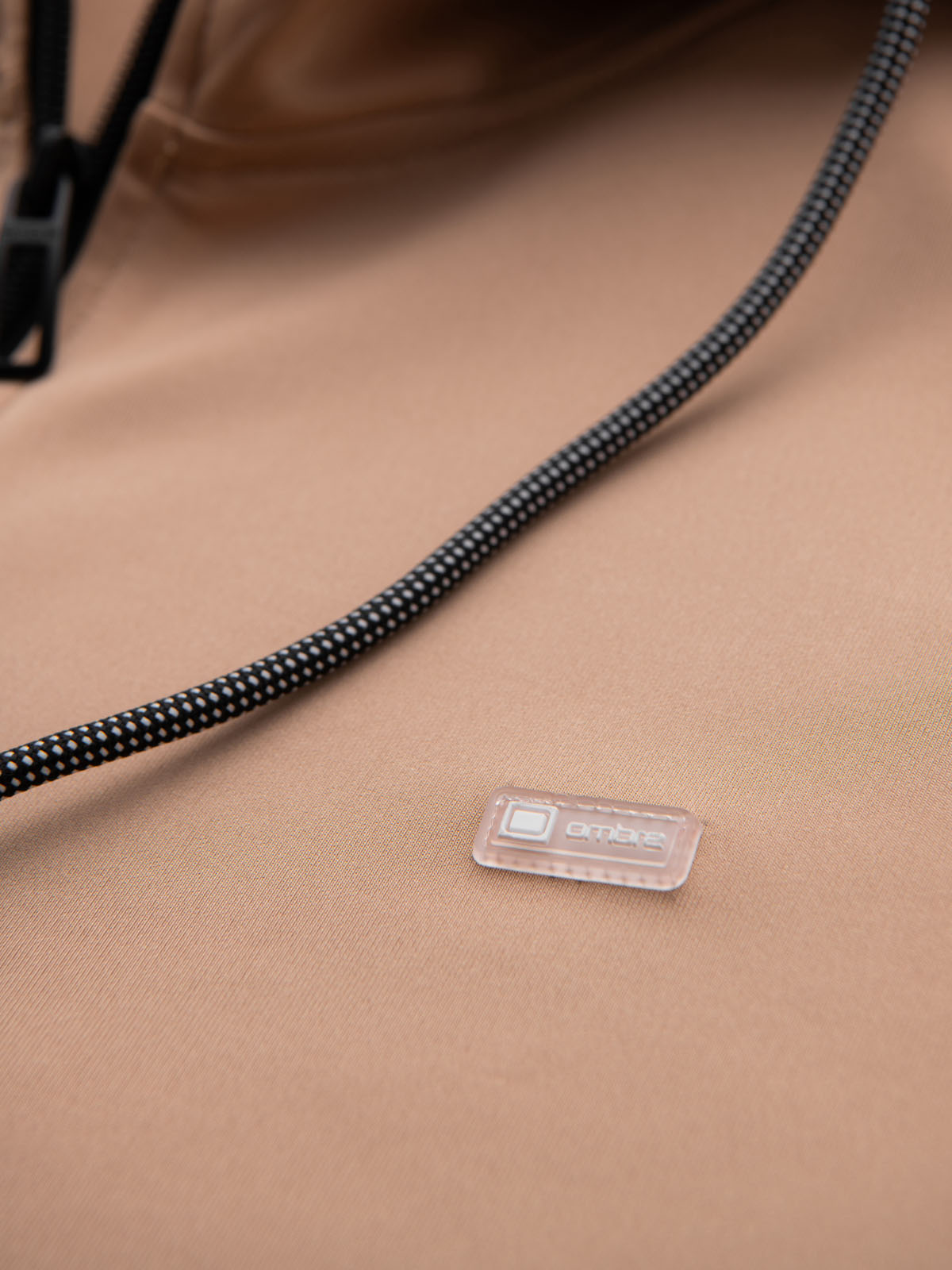 Ombre Unzipped men&#039;s hooded sweatshirt with piping - beige