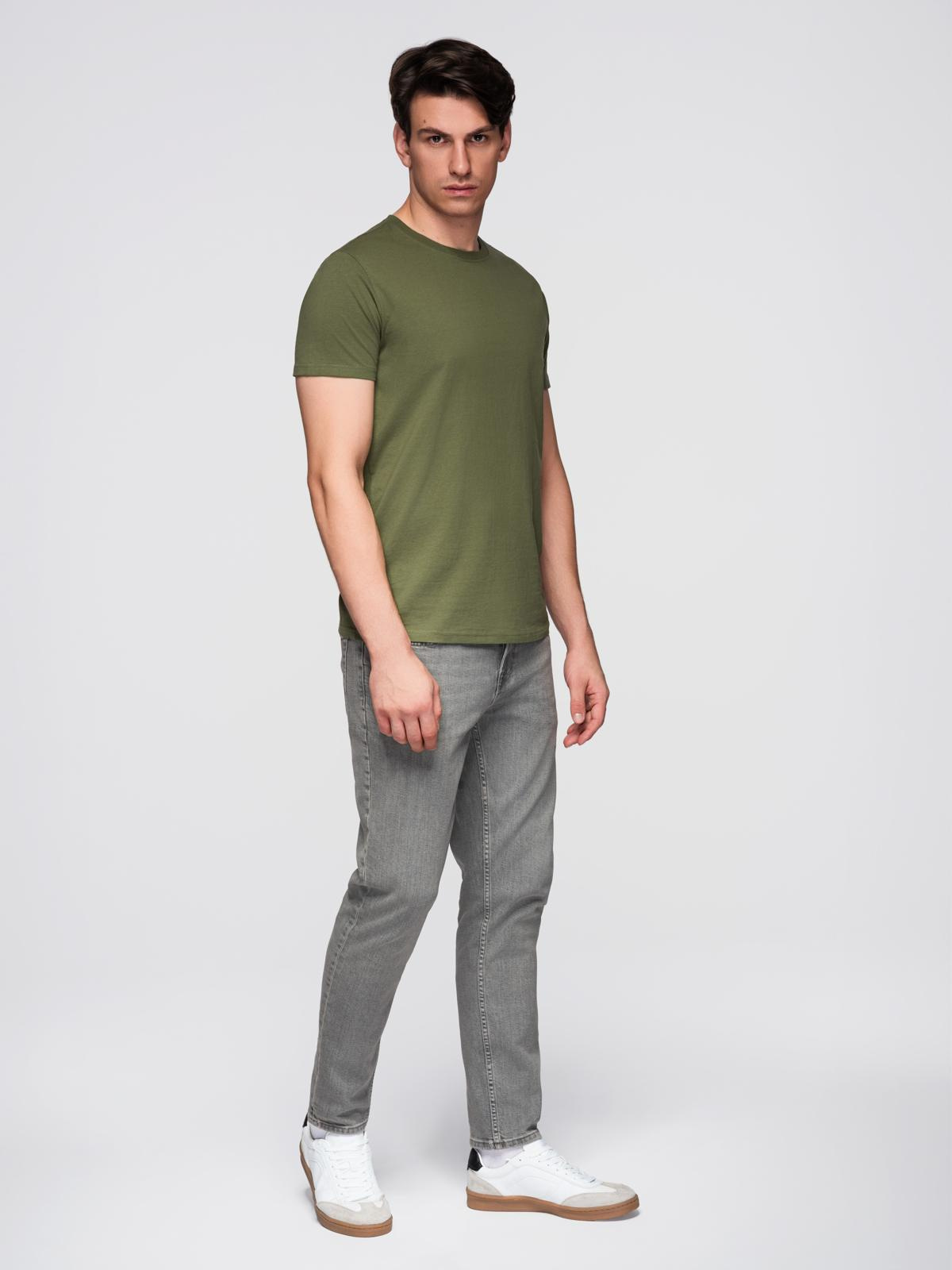 Ombre BASIC men's classic cotton T-shirt - khaki