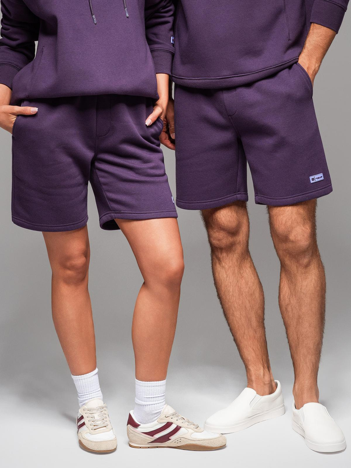 Ombre Unisex sweat shorts with drawstring waistband - purple