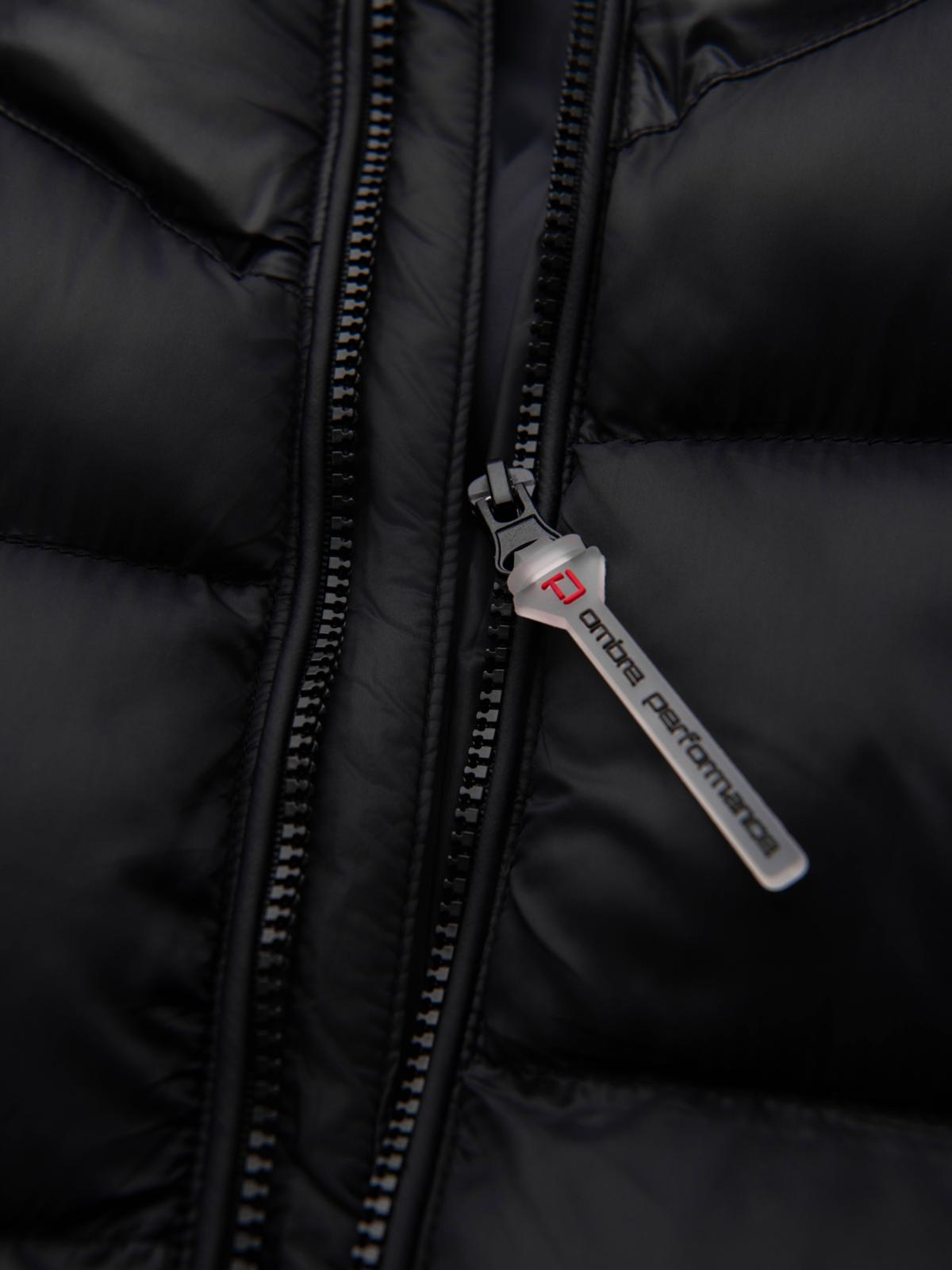 Ombre Modern quilted men&#039;s jacket of combined materials - black