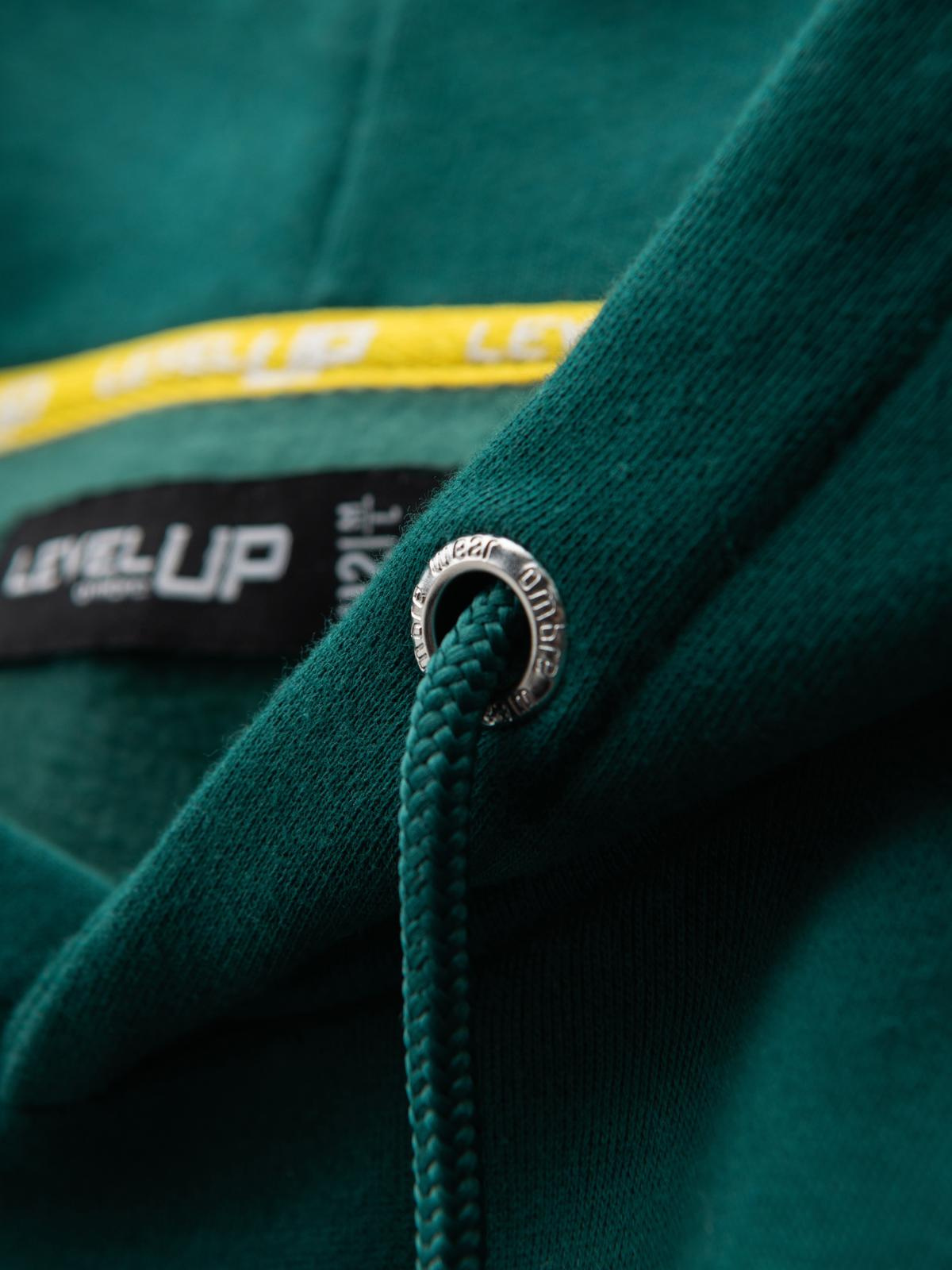 Ombre Unisex sweatshirt with pockets and hood - dark green