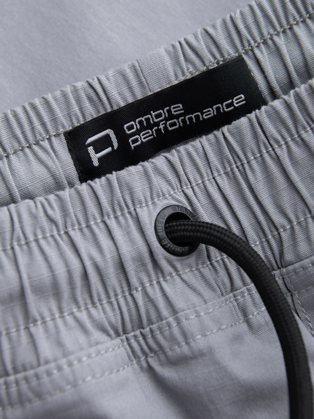 Ombre Men's JOGGER pants with stand-off and zippered cargo pockets - light grey