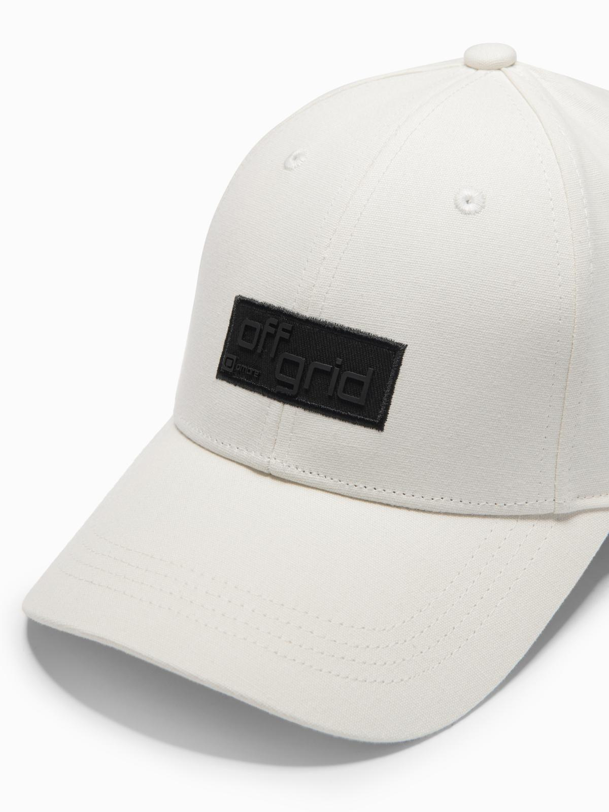 Ombre Men&#039;s baseball cap with visor and rectangular patch - cream