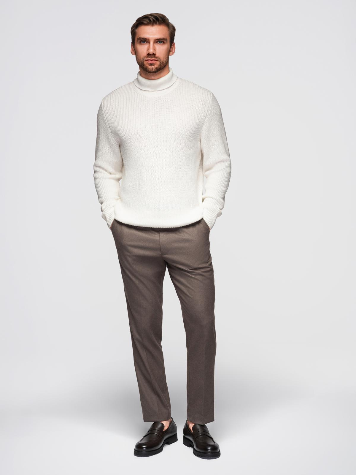 Ombre Classic men's cotton turtleneck sweater - white