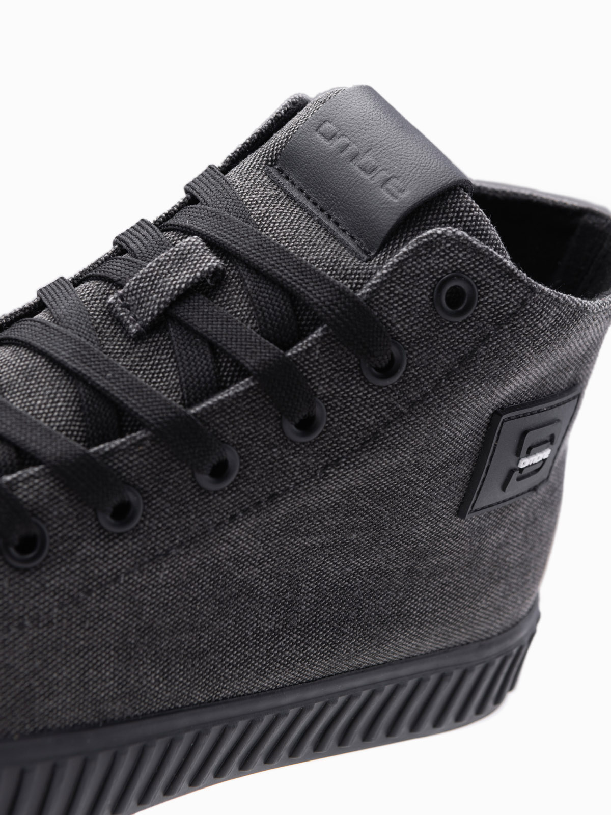 Ombre Men&#039;s high top canvas sneakers shoes - black