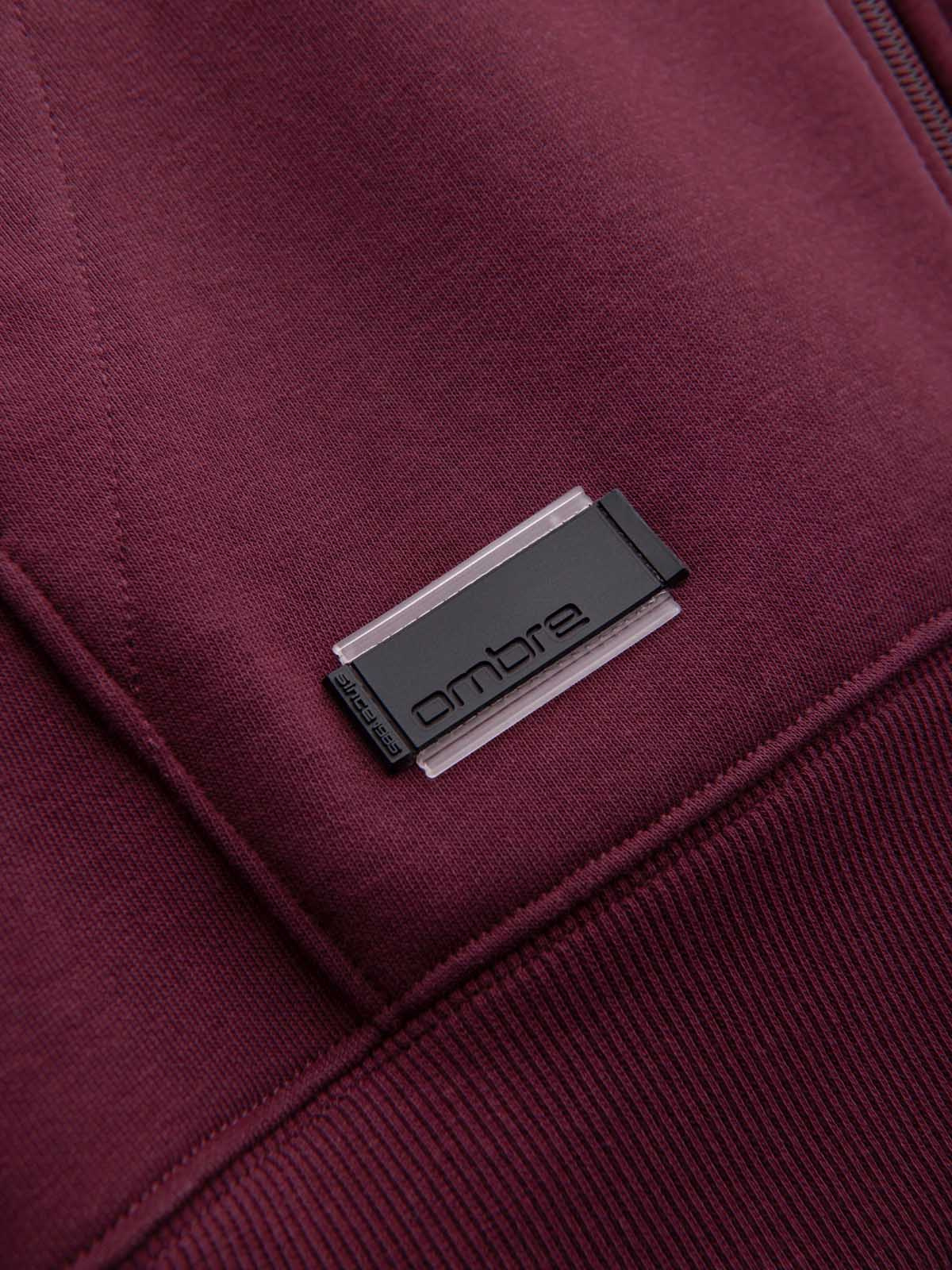 Ombre Men's unbuttoned BASIC sweatshirt - maroon