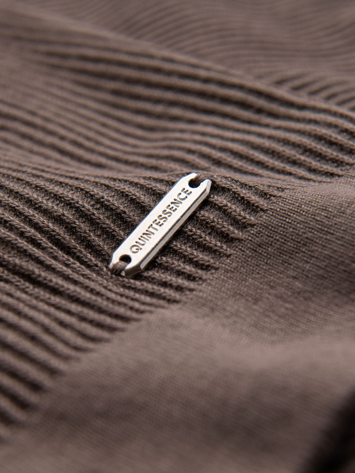 Ombre Men&#039;s knitted t-shirt with buttons at the neckline - ash
