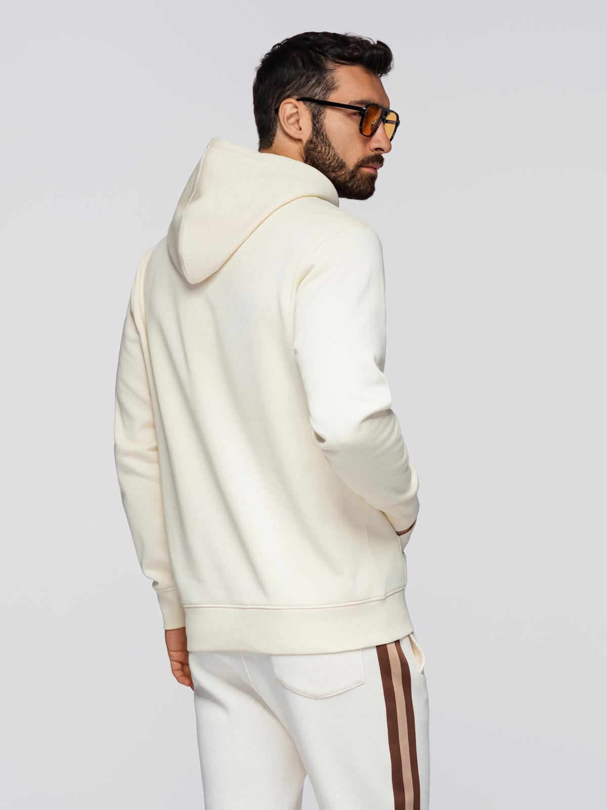 Ombre Men&#039;s kangaroo hooded sweatshirt - cream