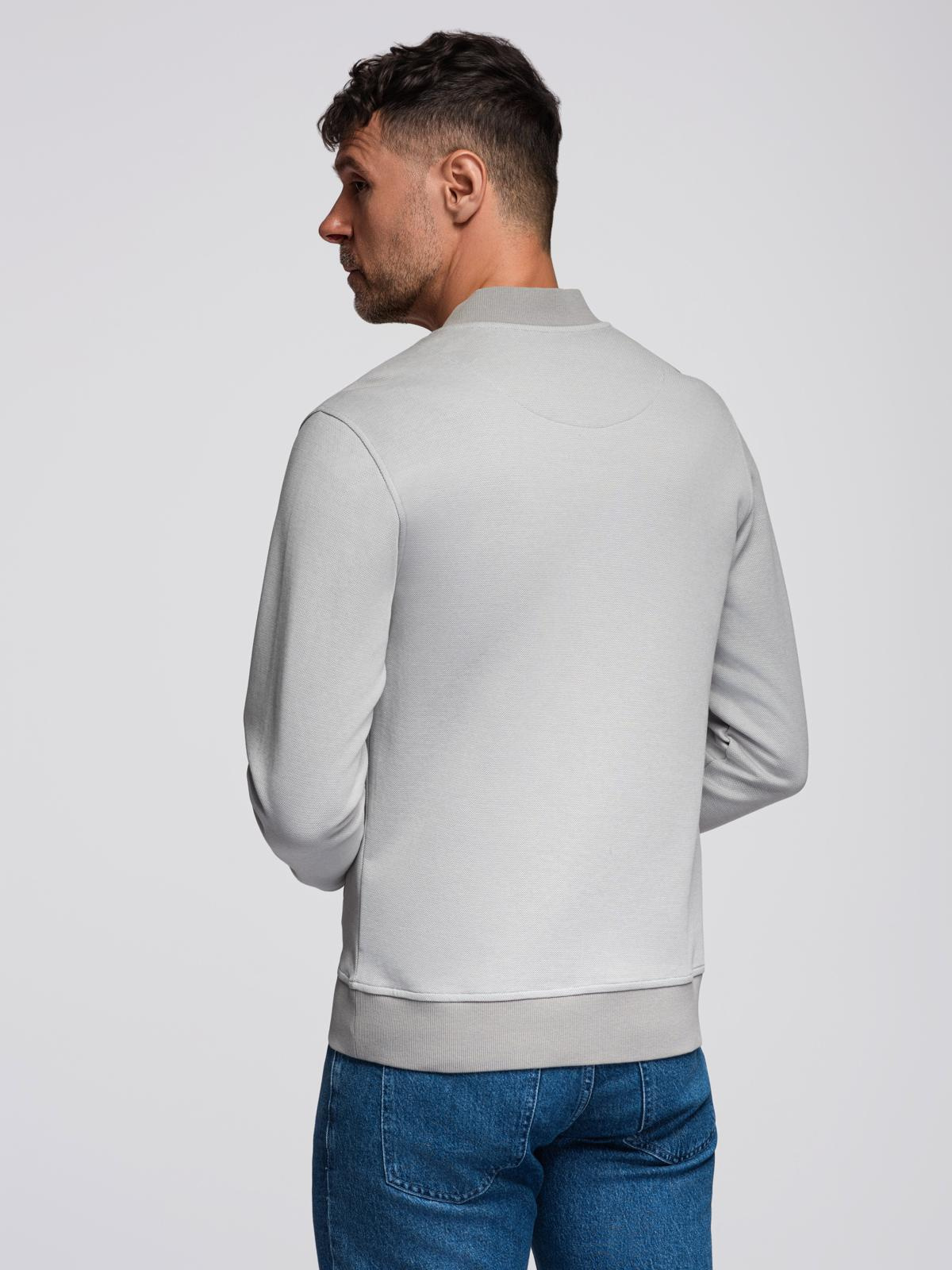 Ombre Men&#039;s pique knit bomber jacket - gray