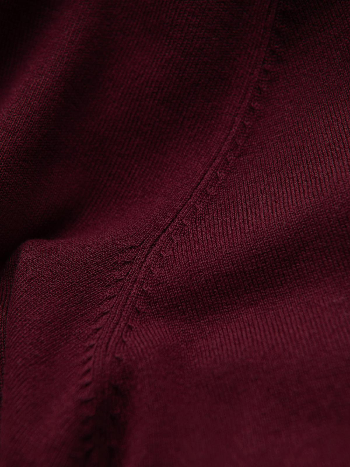 Ombre Men&#039;s single color knitted turtleneck with viscose - maroon