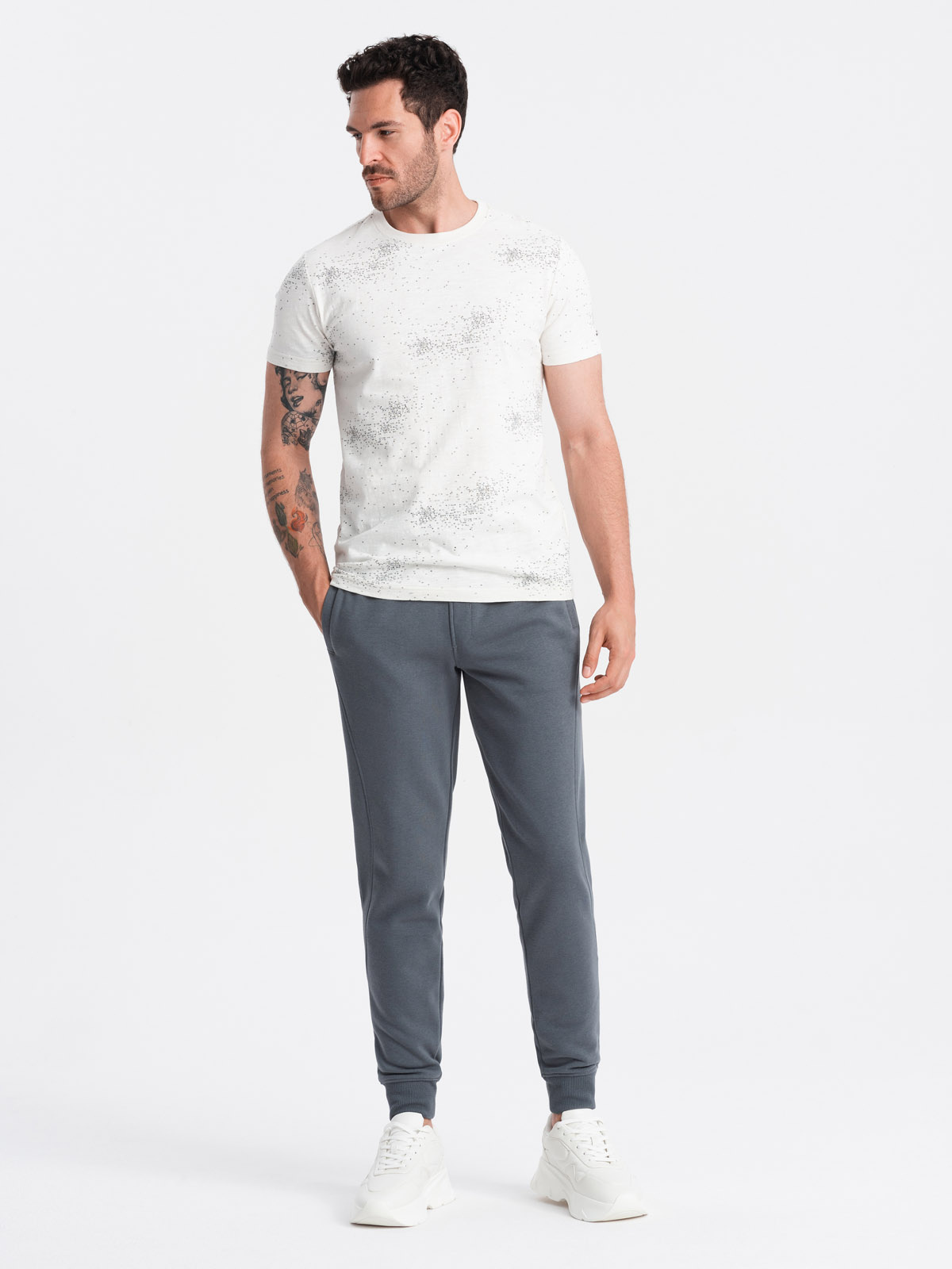 Ombre BASIC men's cotton sweatpants joggers - graphite