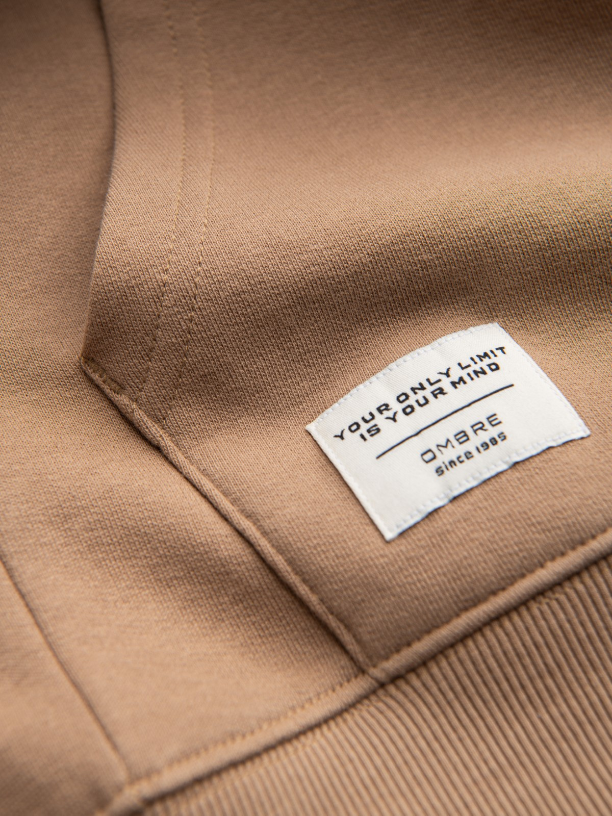 Ombre BASIC men&#039;s unbuttoned hooded sweatshirt - brown