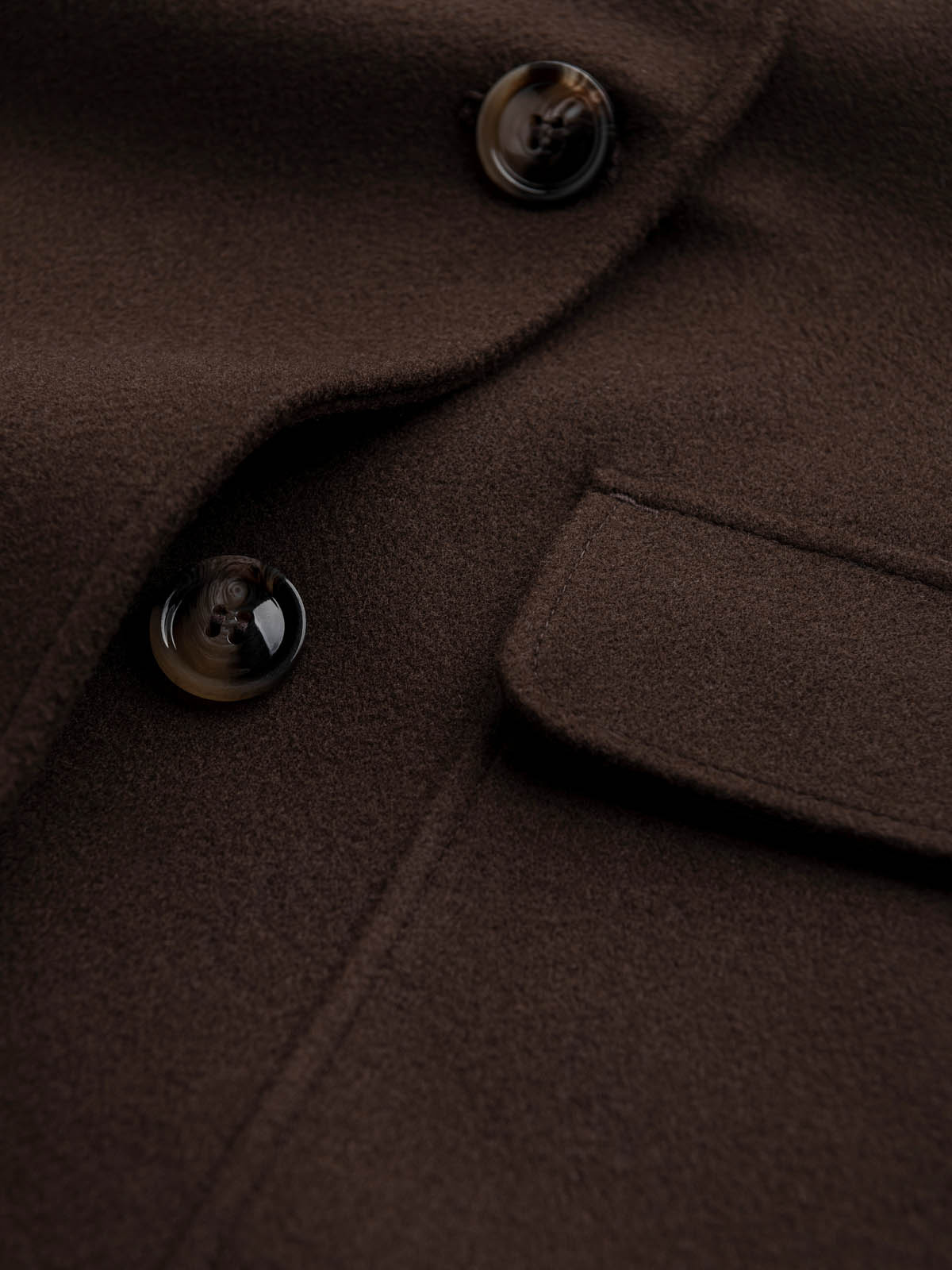 Ombre Men's double-breasted coat with decorative buttons - dark brown