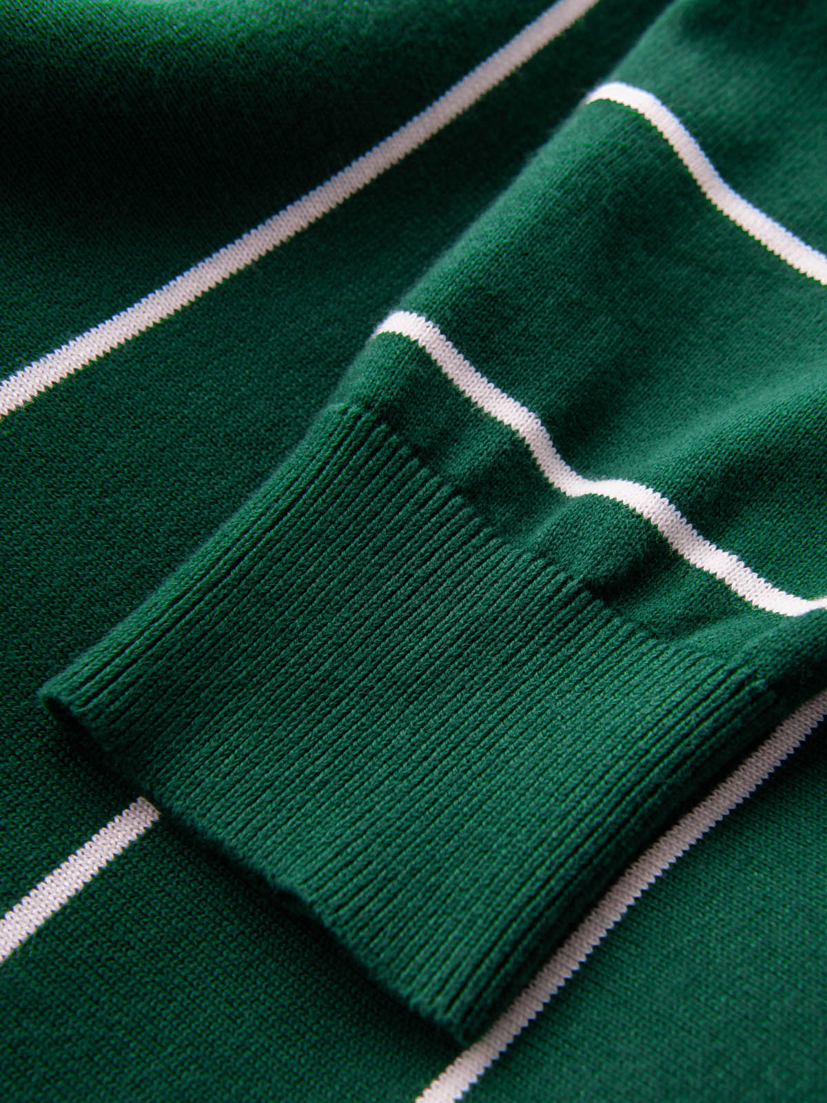 Ombre Men's casual sweater with horizontal stripes - green