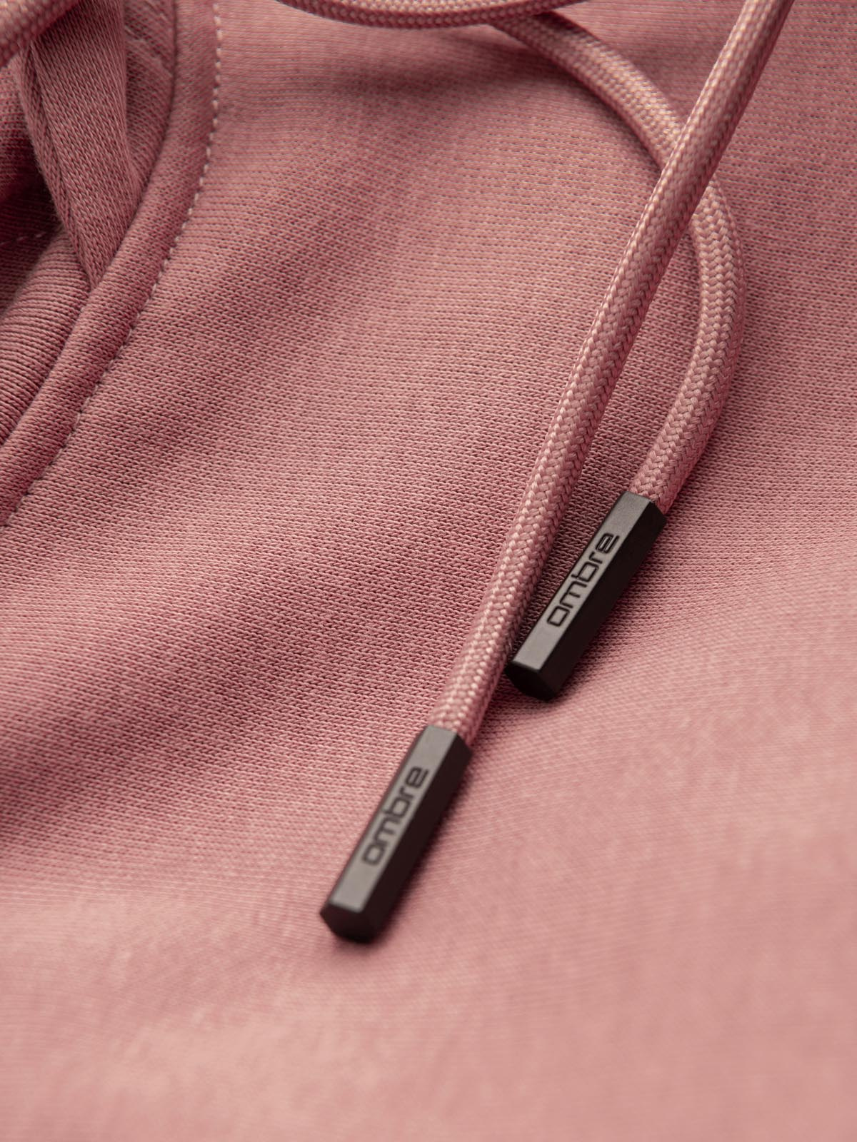 Ombre Men's BASIC cotton sweatshirt kangaroo hoodie - dark pink