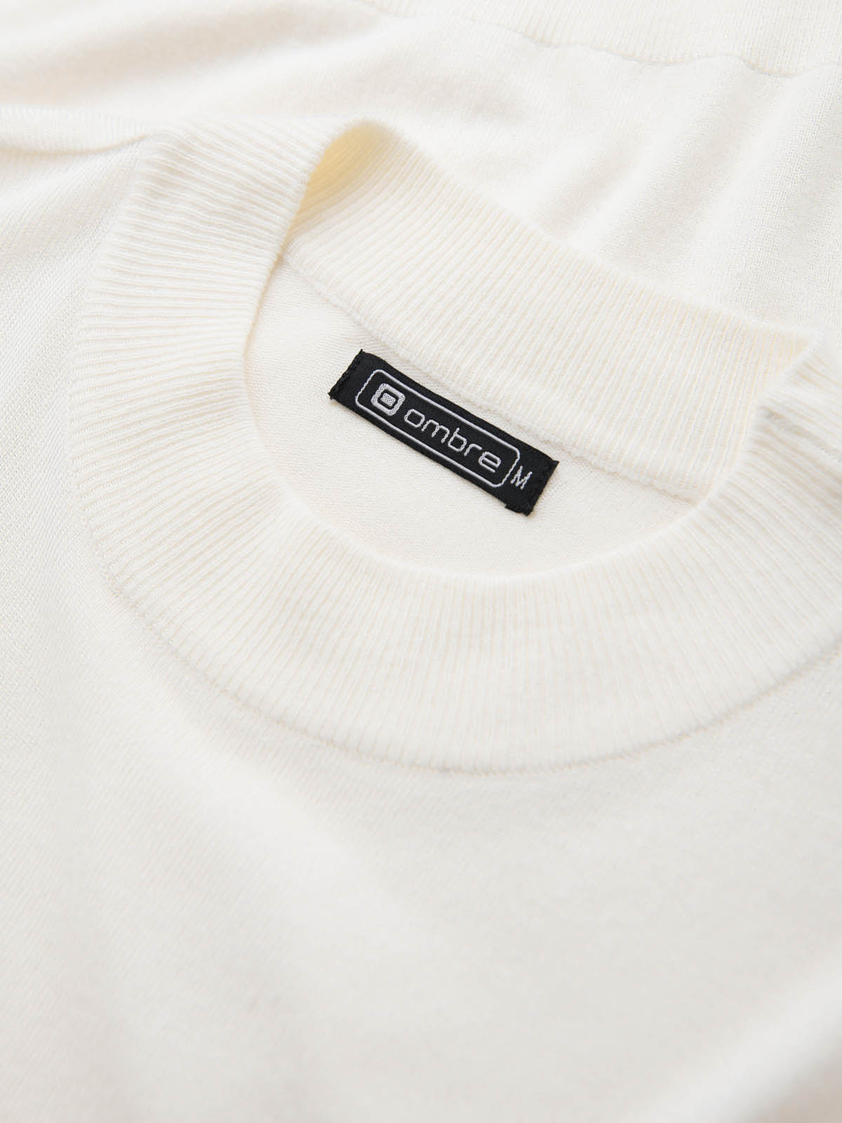 Ombre Men's knitted half turtleneck with viscose - cream