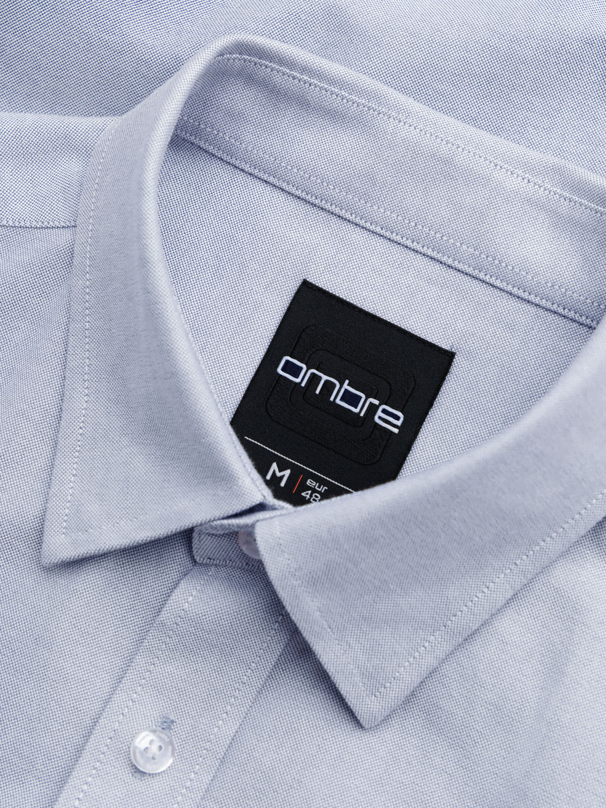 Ombre Elegant men&#039;s oxford shirt with embroidery - blue