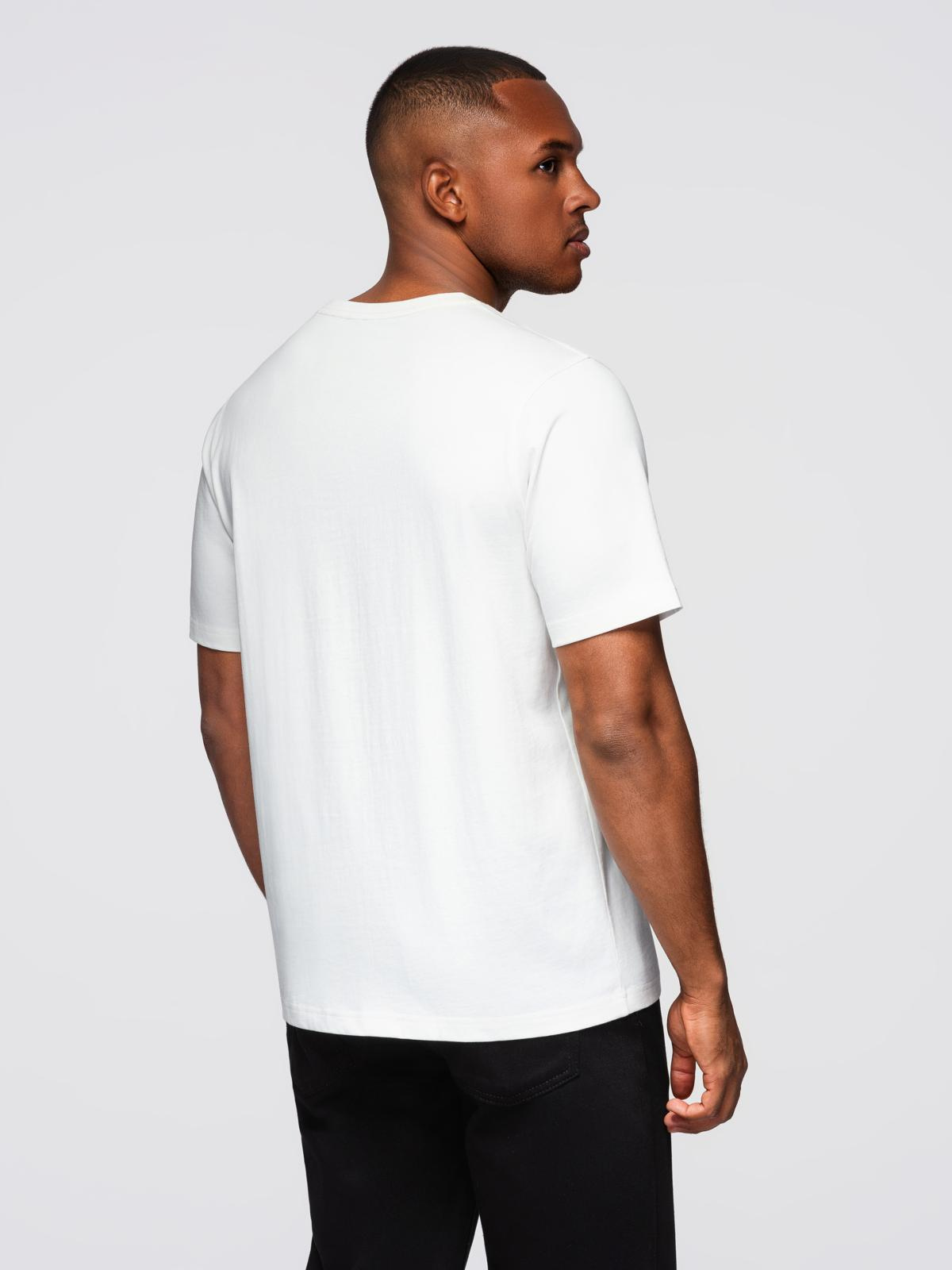 Ombre Men's cotton t-shirt with graphic print - white