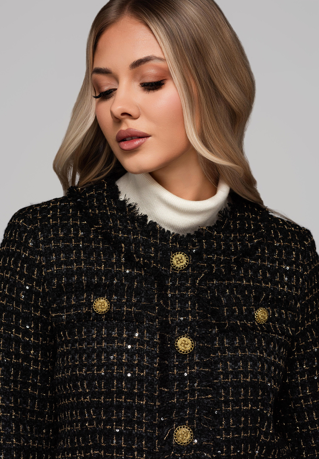 Edoti Women's jacket with wool and sequins OW-BLZB-0101 v1