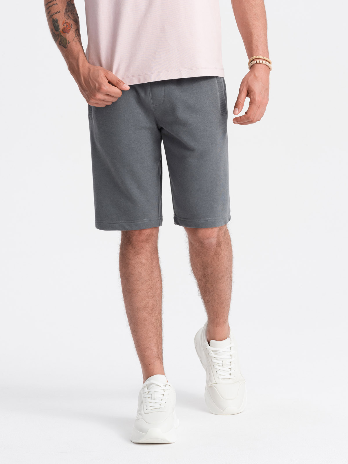Ombre Men&#039;s BASIC cotton sweat shorts - graphite