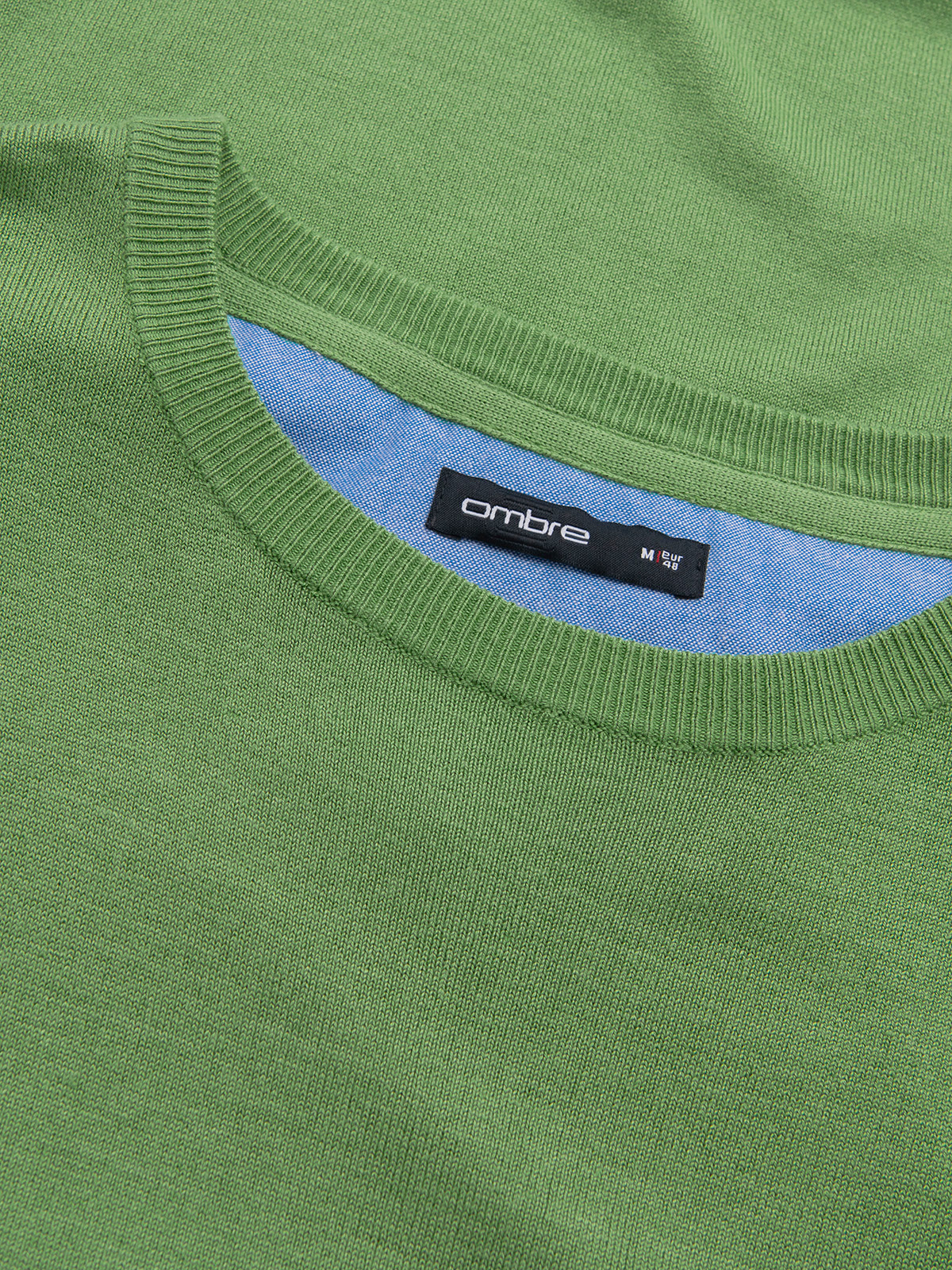 Ombre Classic men's sweater with round neckline - green