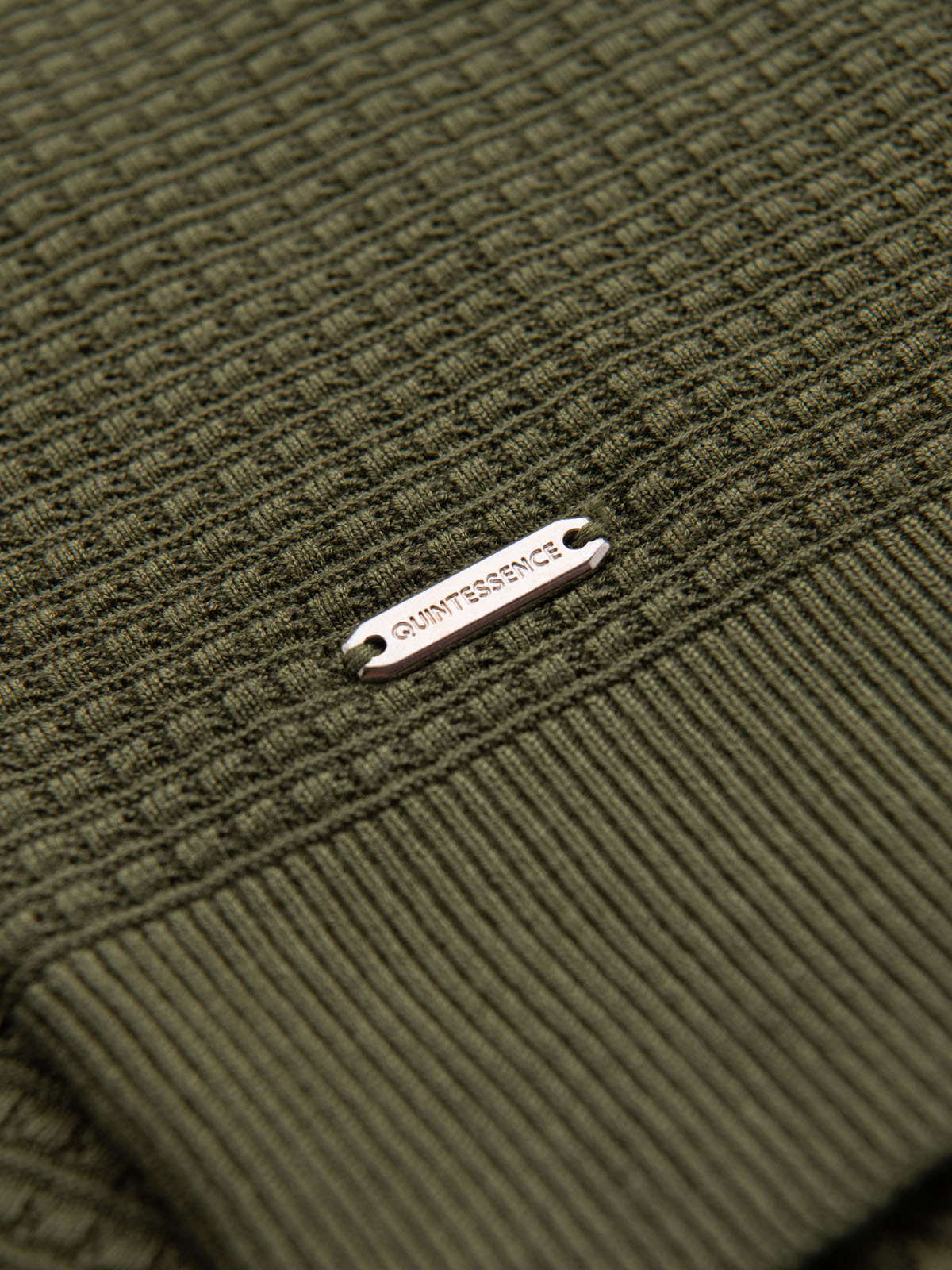 Ombre Men's knitted unbuttoned polo shirt - olive