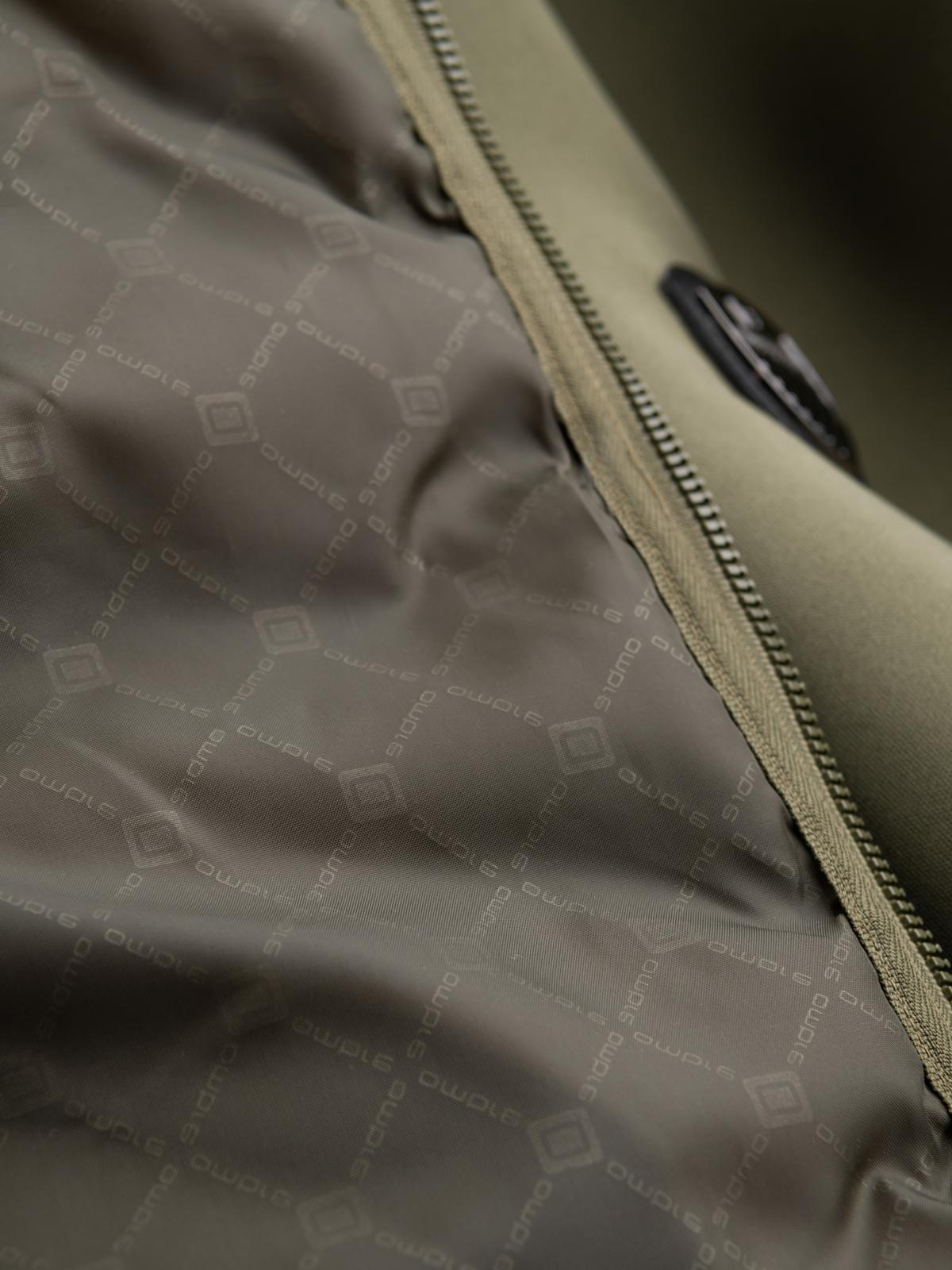 Ombre Men's quilted bomber jacket - dark olive green