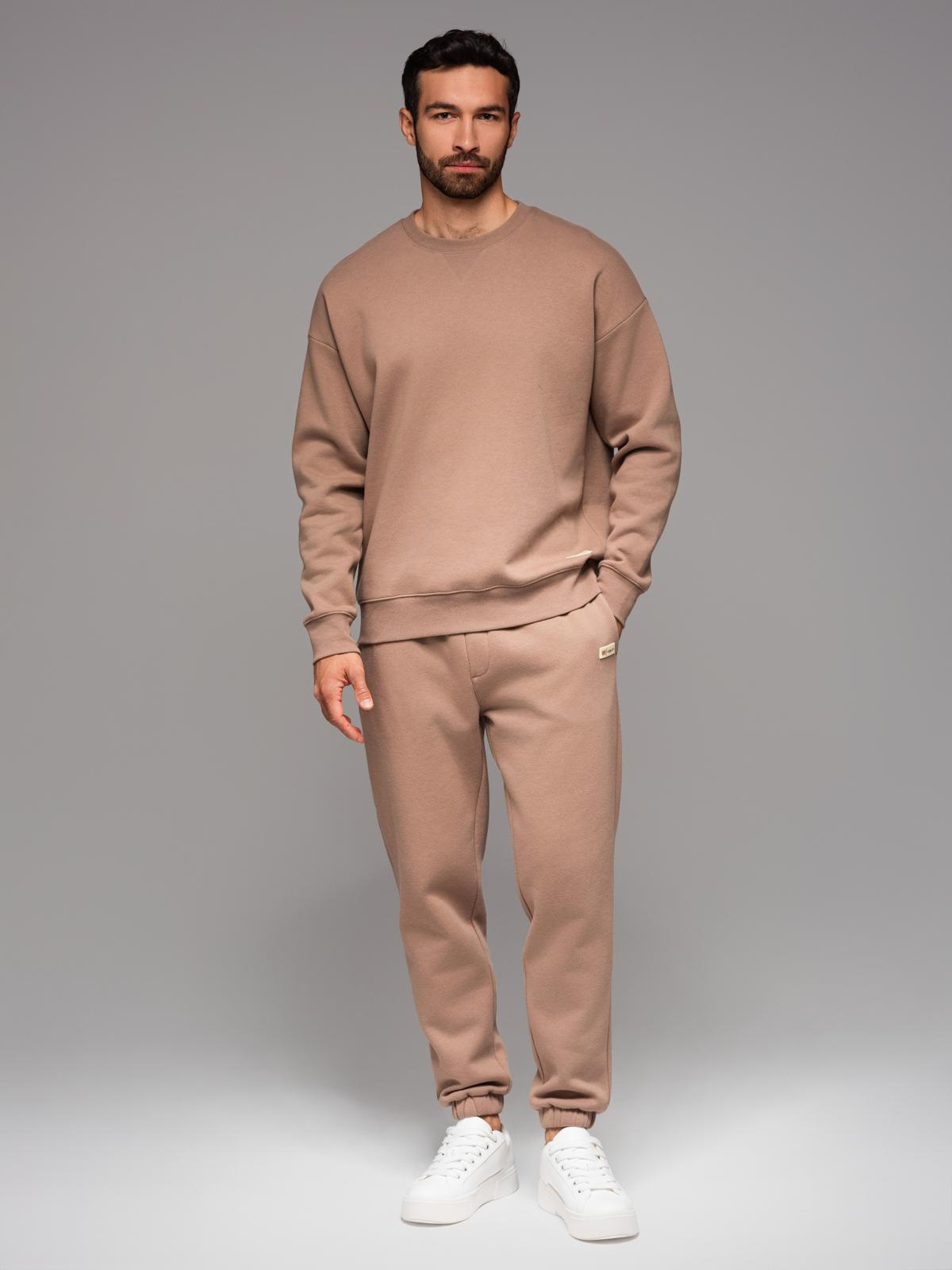 Ombre Classic unisex sweatpants with ribbed cuffs - brown