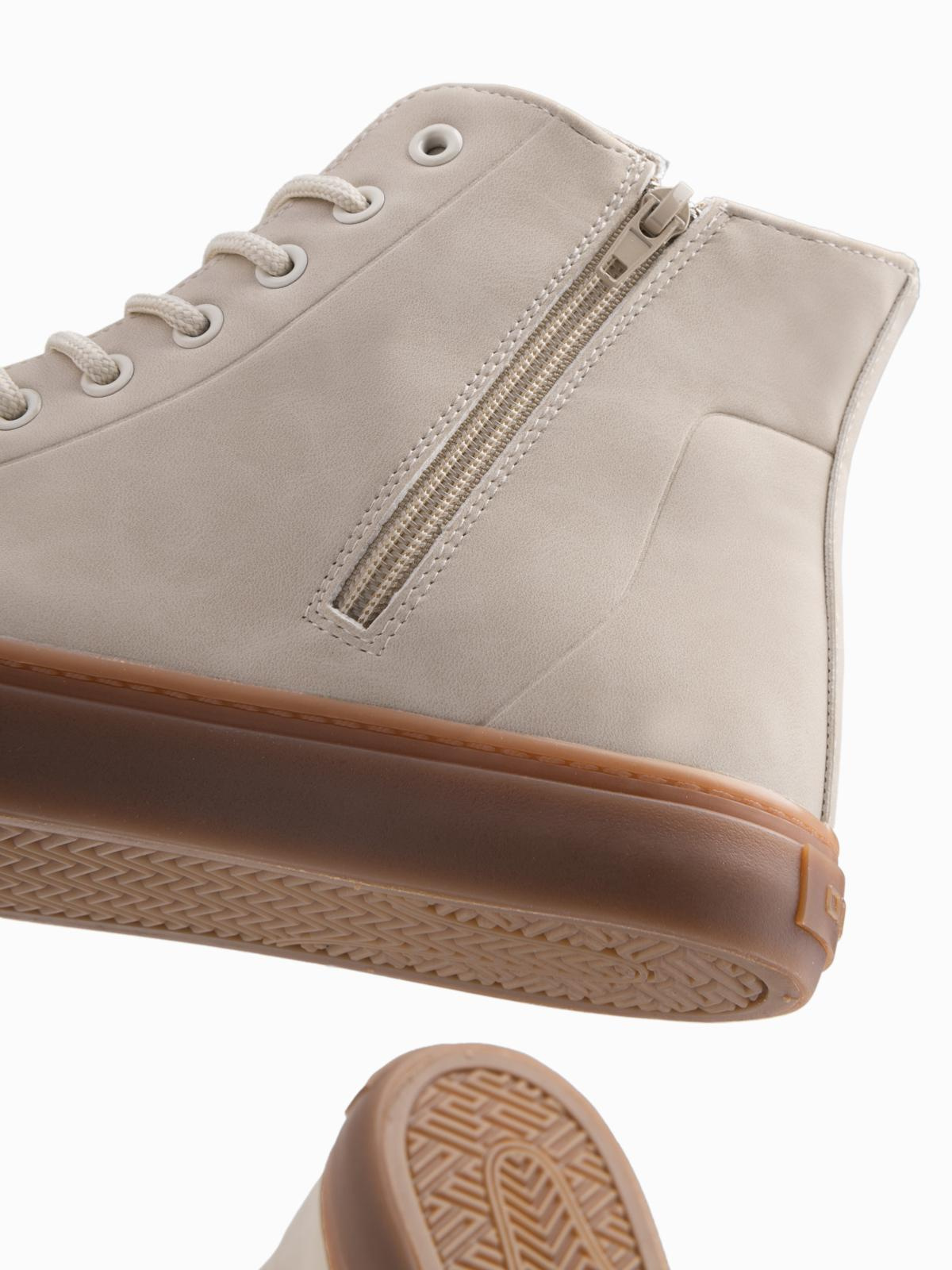 Ombre Men&#039;s ankle sneakers with rubber sole - cream
