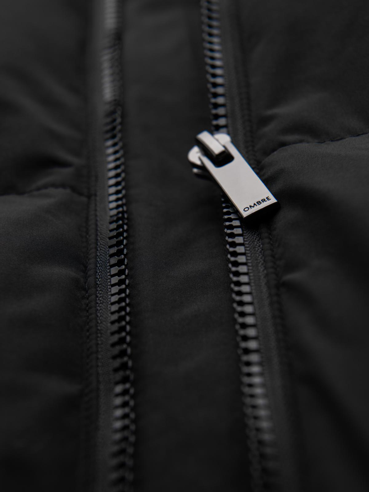 Ombre Men&#039;s classic long hooded jacket - black