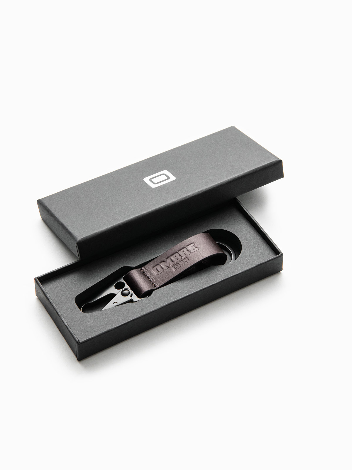 Ombre Men's key ring with snap hook - black
