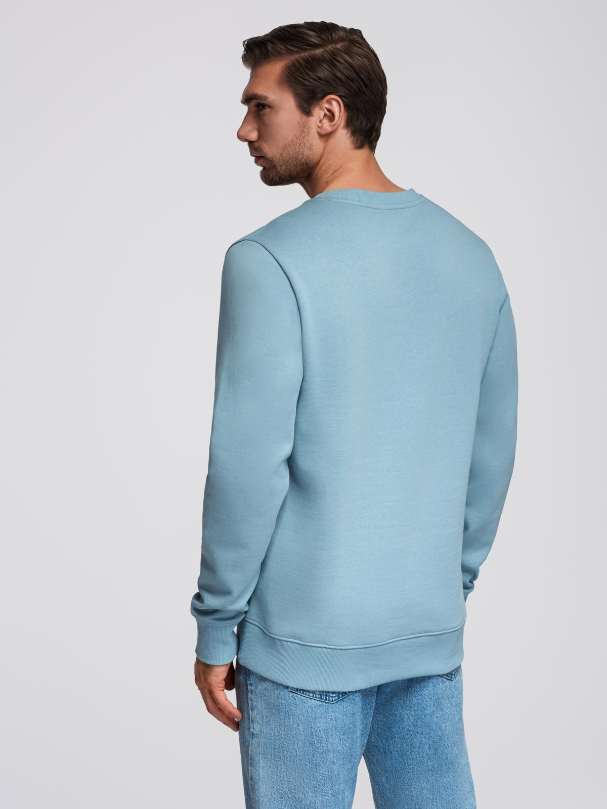 Ombre BASIC men&#039;s sweatshirt with round neckline - blue
