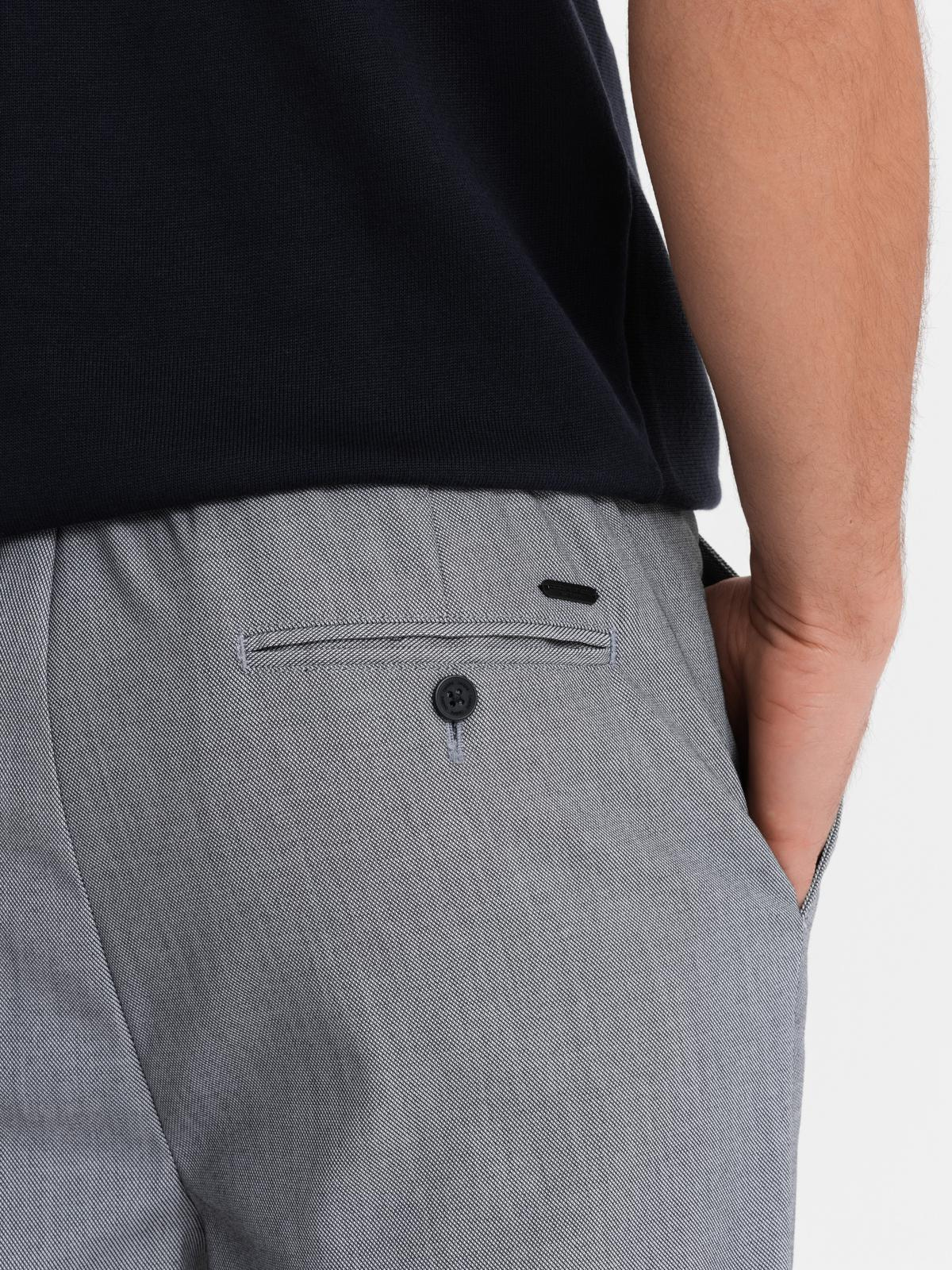Ombre Men&#039;s REGULAR FIT chino pants with elastic waistband - gray