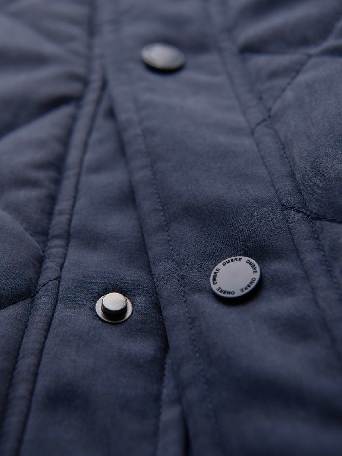 Ombre Men's peach effect quilted sleeveless jacket - navy blue