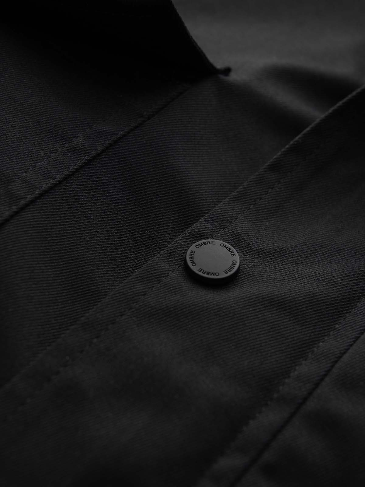 Ombre Men&#039;s lightweight jacket with high collar and pockets - black