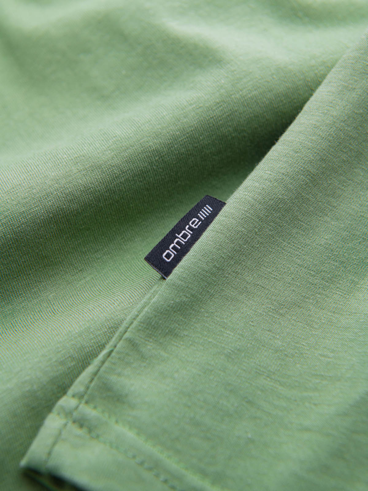 Ombre BASIC men's cotton classic tee with v-neck - green
